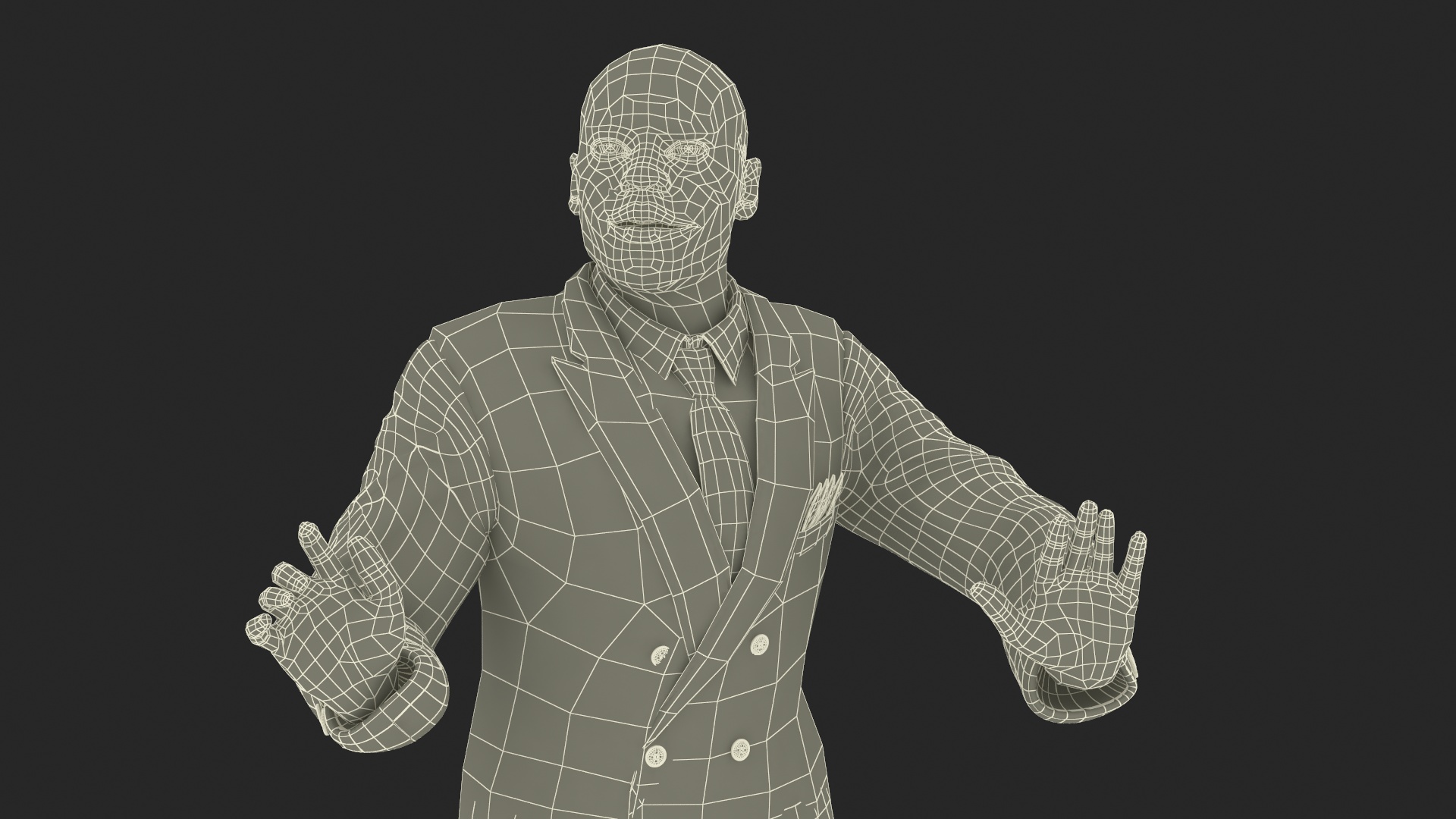 3D Handsome African American Businessman Rigged for Cinema 4D model