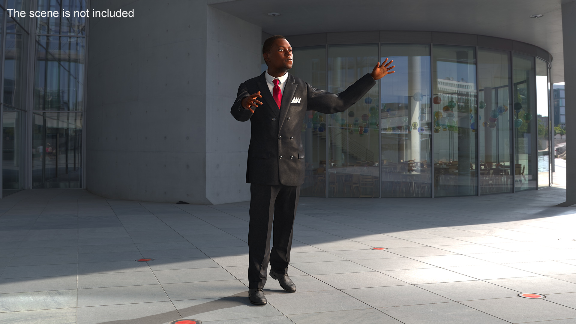 3D Handsome African American Businessman Rigged for Cinema 4D model