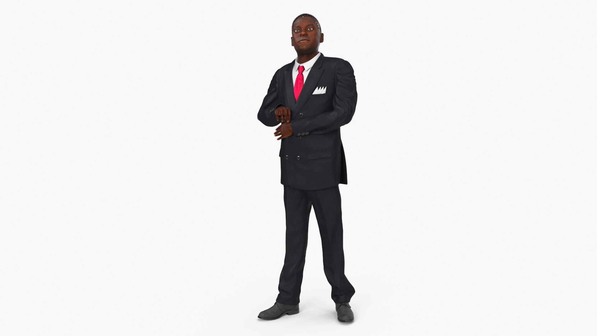 3D Handsome African American Businessman Rigged for Cinema 4D model