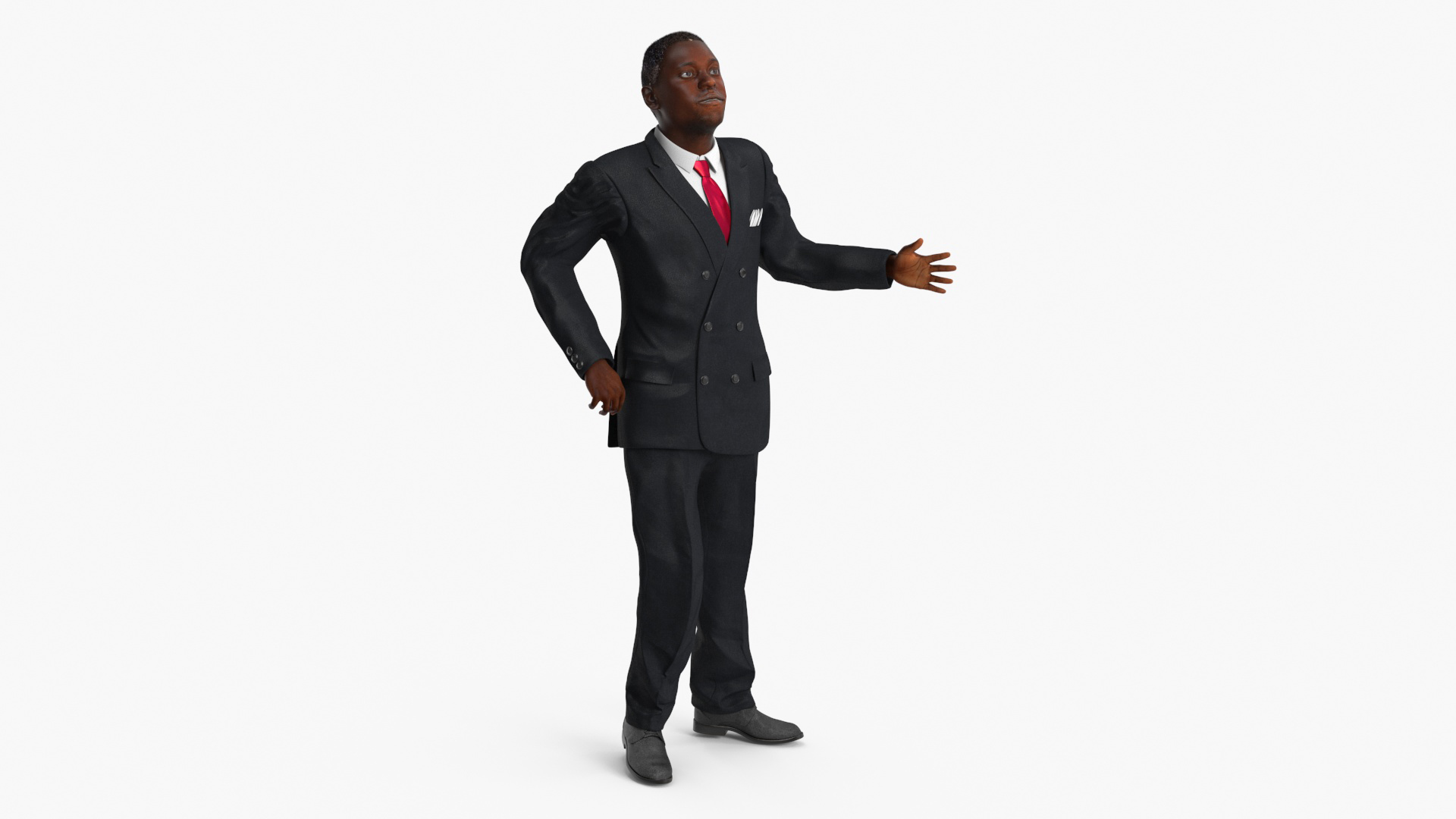 3D Handsome African American Businessman Rigged for Cinema 4D model