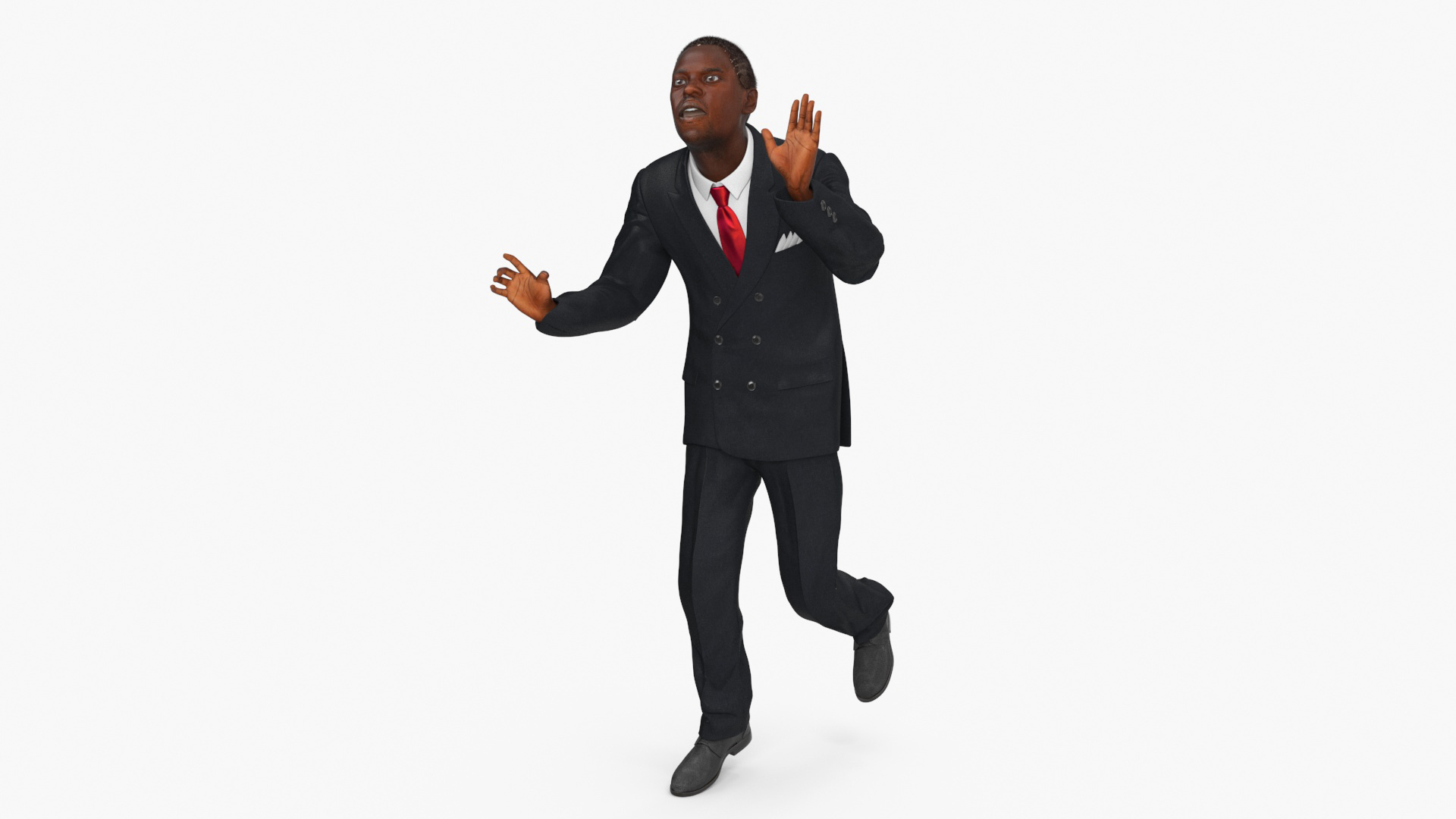 3D Handsome African American Businessman Rigged for Cinema 4D model
