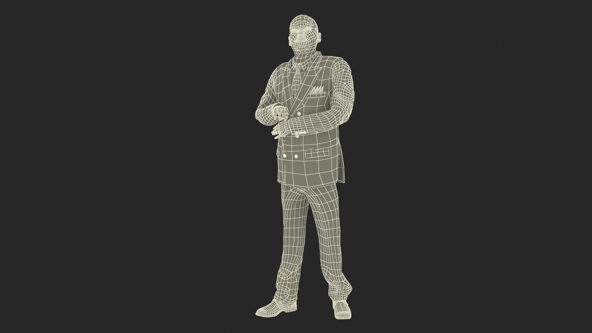 3D Handsome African American Businessman Rigged for Cinema 4D model