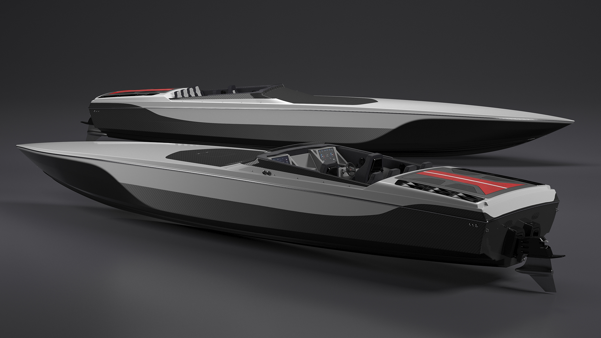 Speedboat Gray 3D model