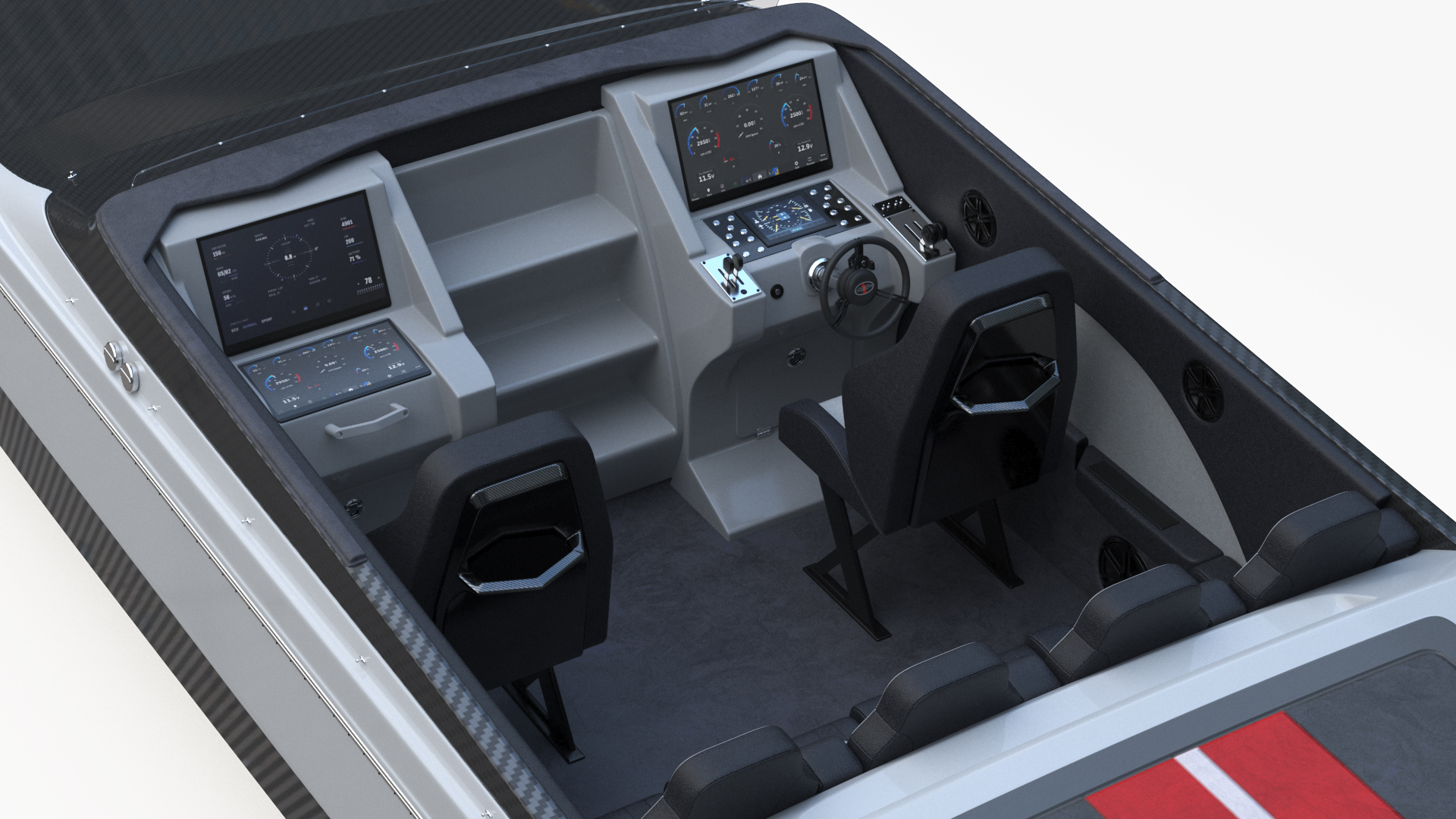 Speedboat Gray 3D model