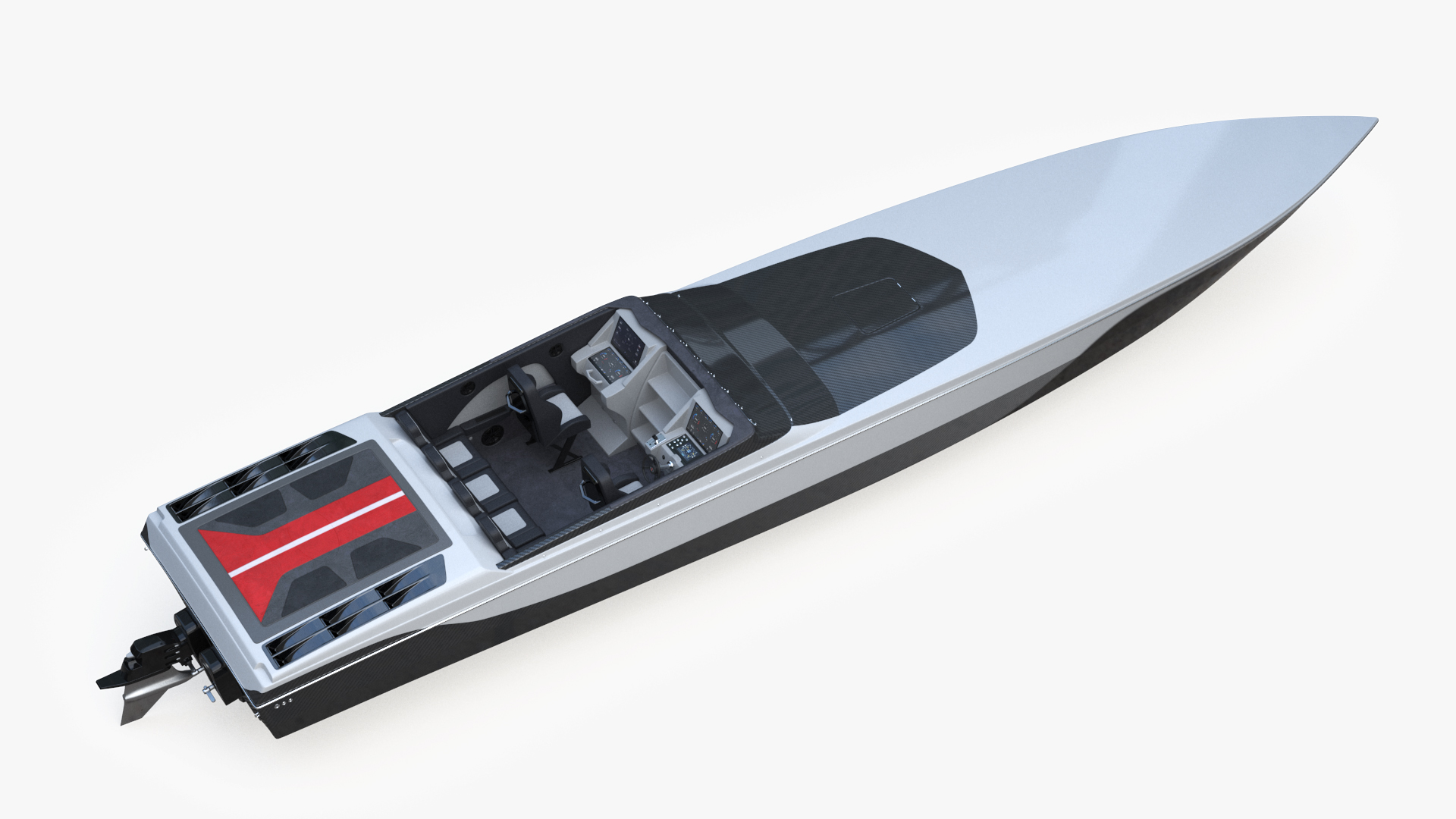 Speedboat Gray 3D model