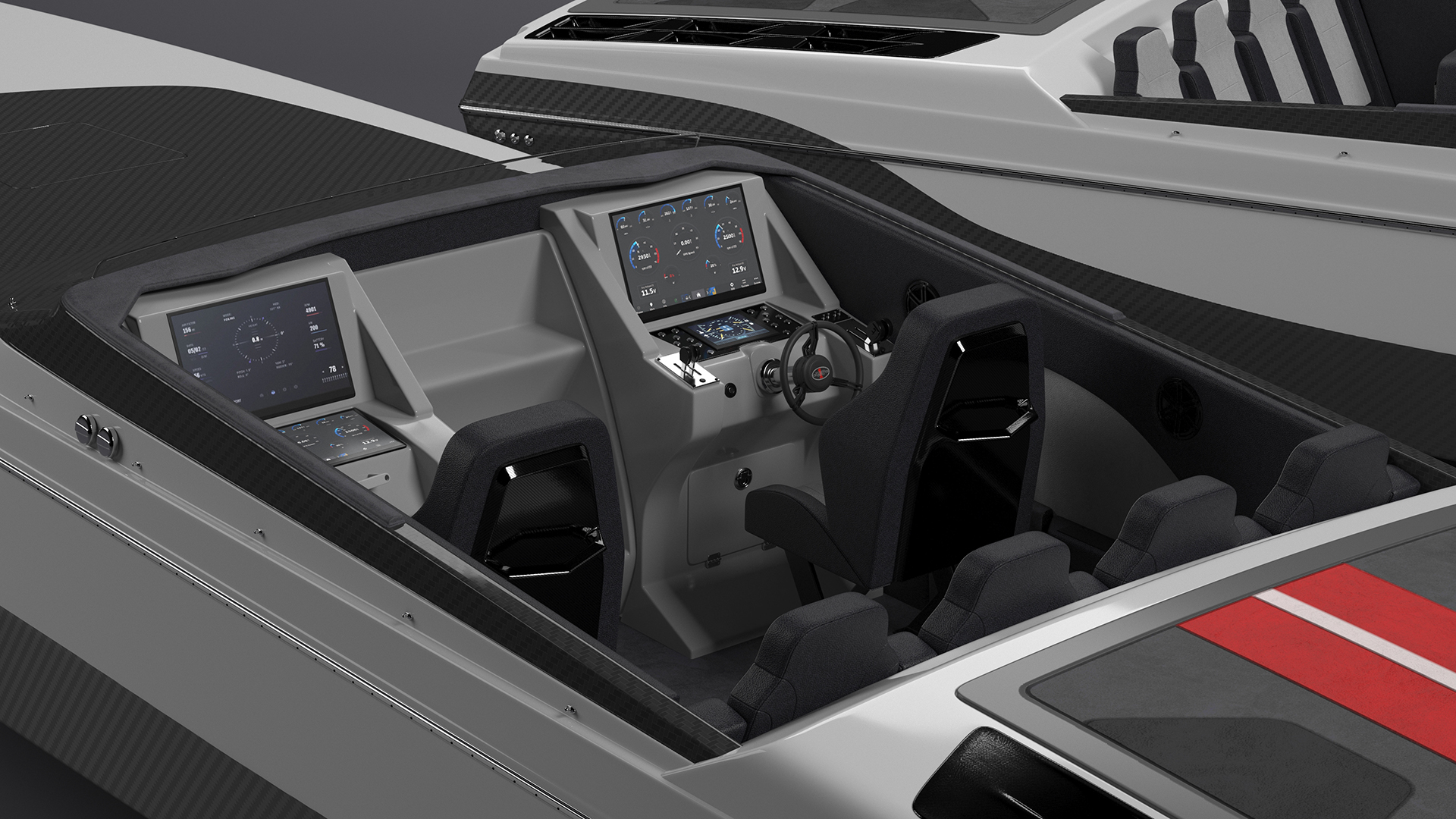 Speedboat Gray 3D model