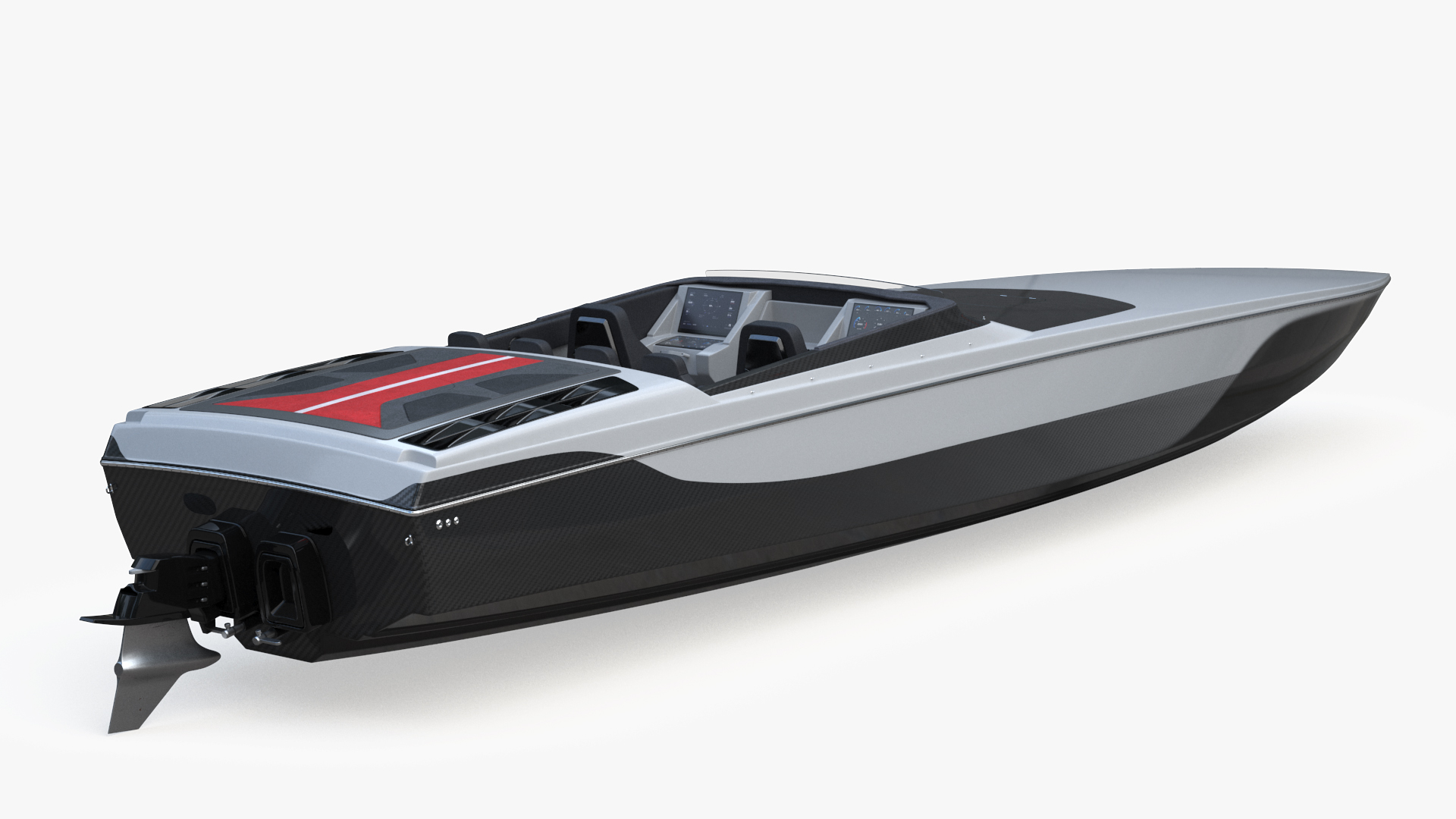 Speedboat Gray 3D model