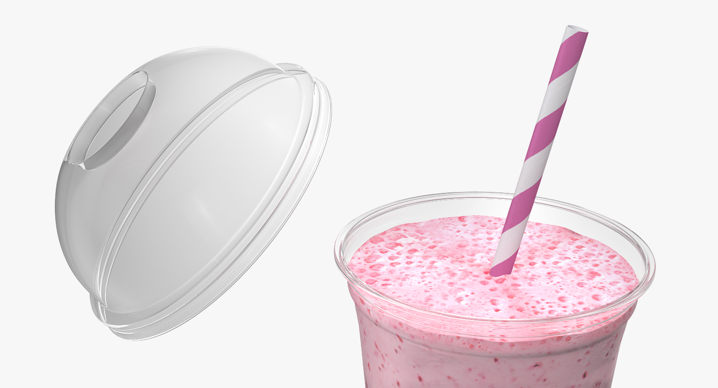 3D model Fresh Fruit Coctail in Plastic Cup with Straw