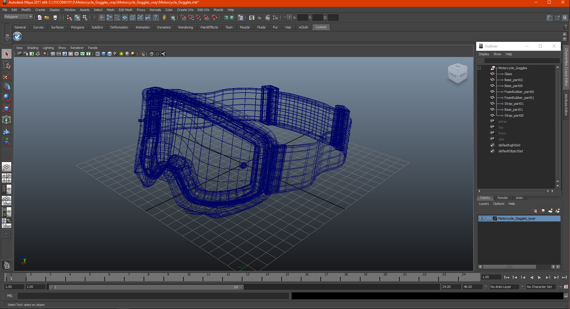 3D Motorcycle Goggles model