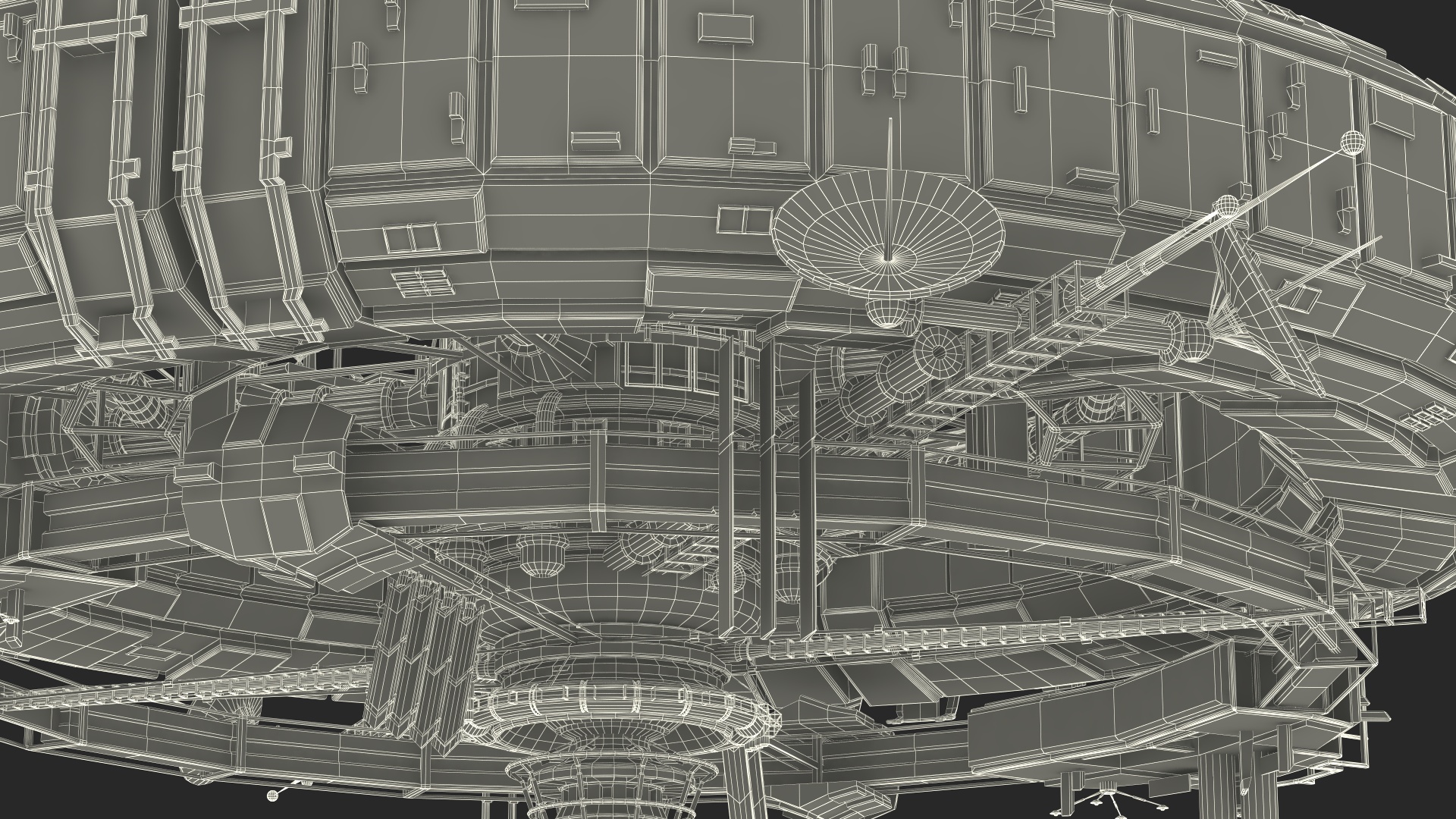3D model Futuristic Sci Fi Space Station Orbiting Mars