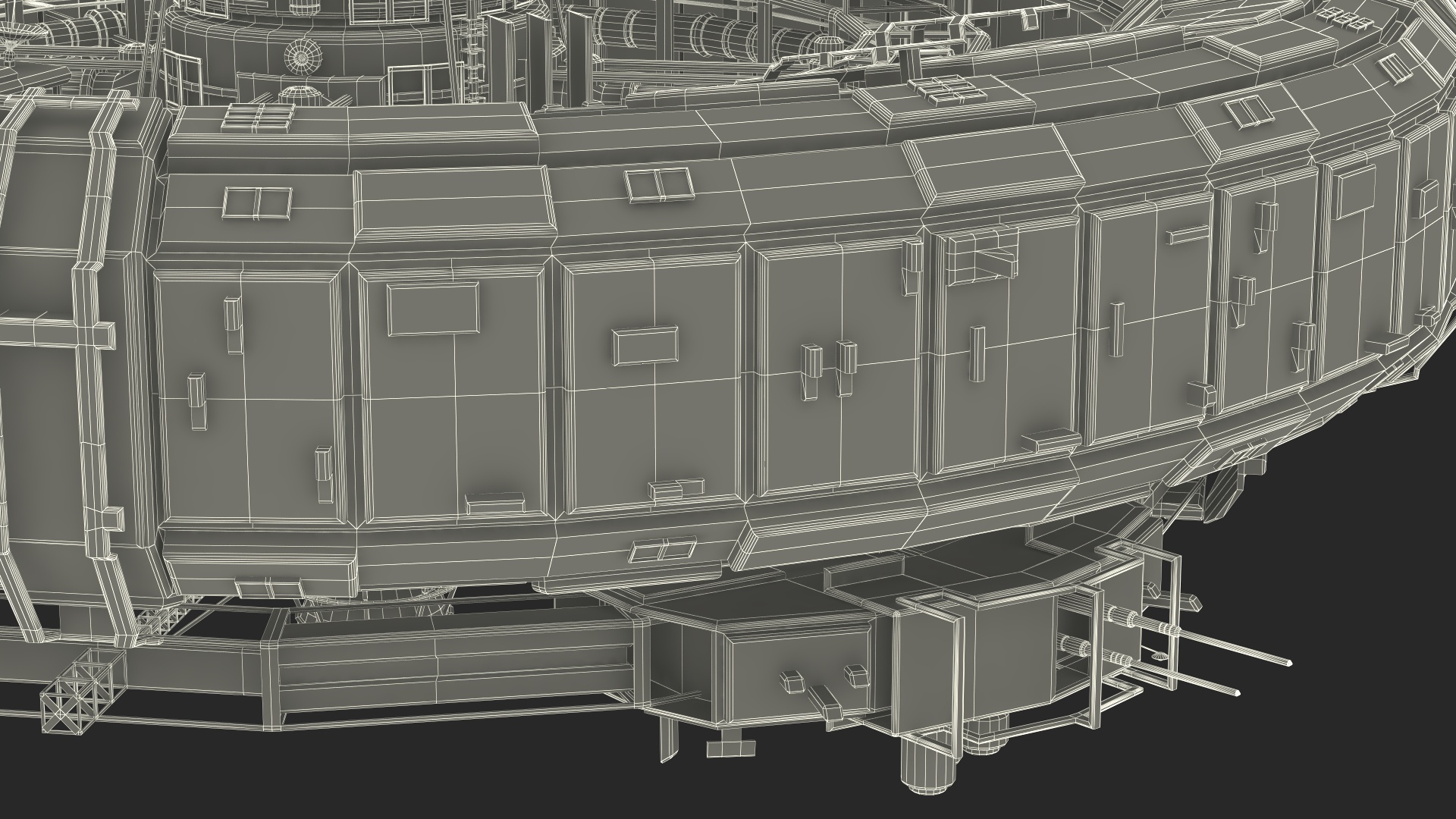 3D model Futuristic Sci Fi Space Station Orbiting Mars