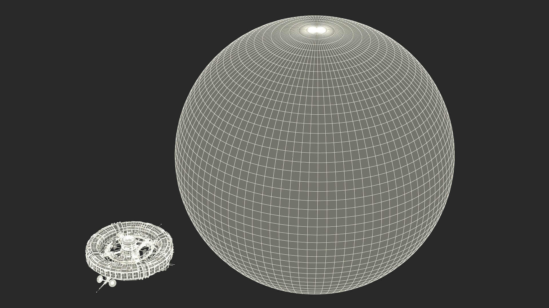 3D model Futuristic Sci Fi Space Station Orbiting Mars