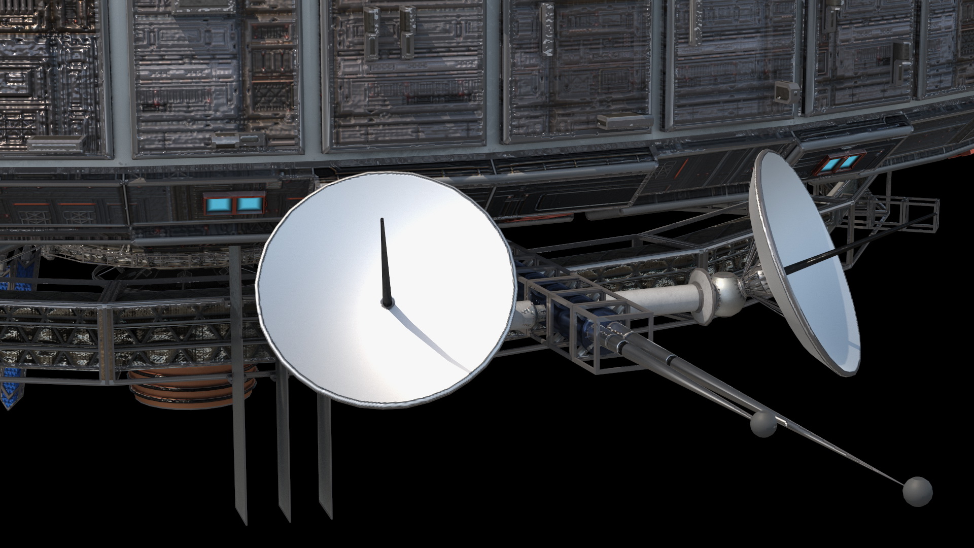 3D model Futuristic Sci Fi Space Station Orbiting Mars