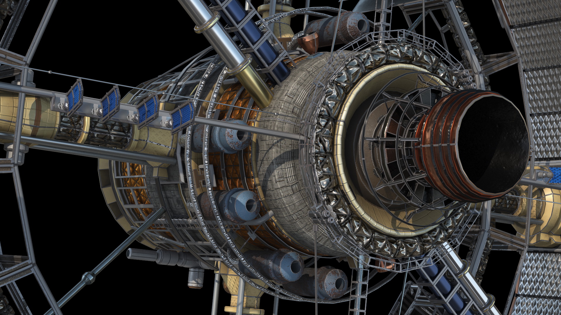 3D model Futuristic Sci Fi Space Station Orbiting Mars