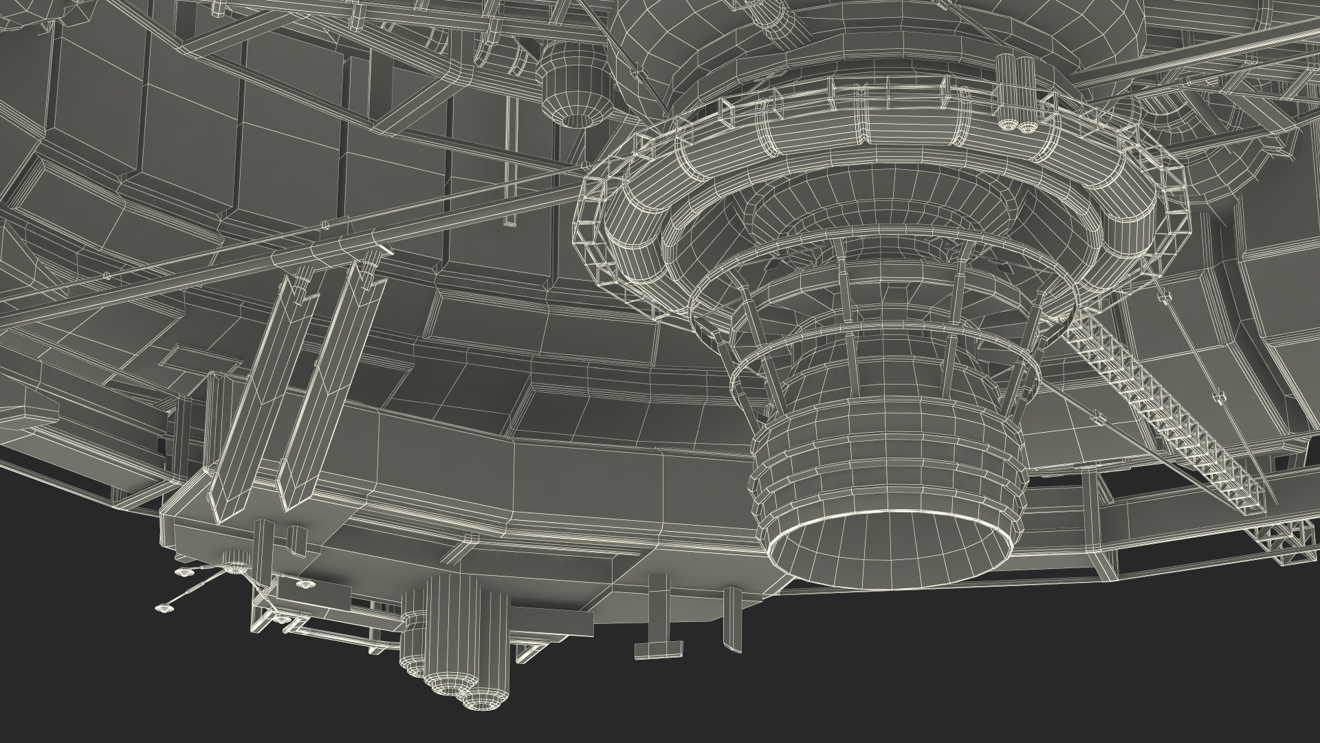 3D model Futuristic Sci Fi Space Station Orbiting Mars
