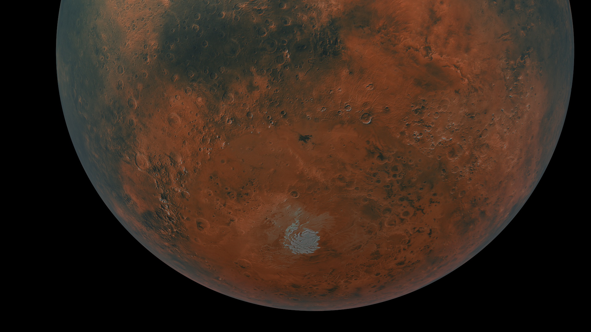 3D model Futuristic Sci Fi Space Station Orbiting Mars