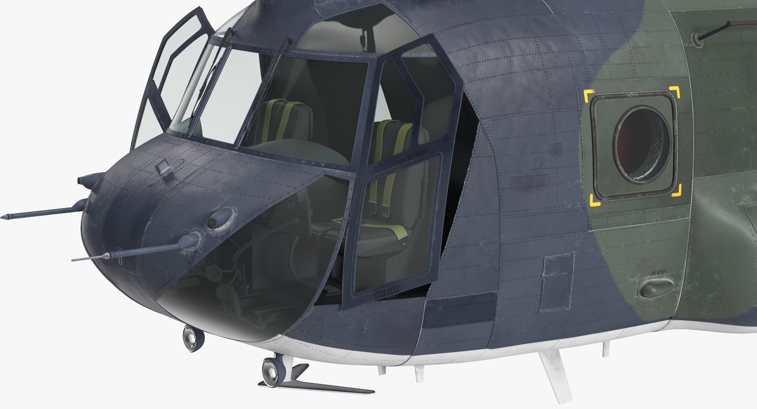 3D Transport Helicopter CH 47 Chinook Rigged