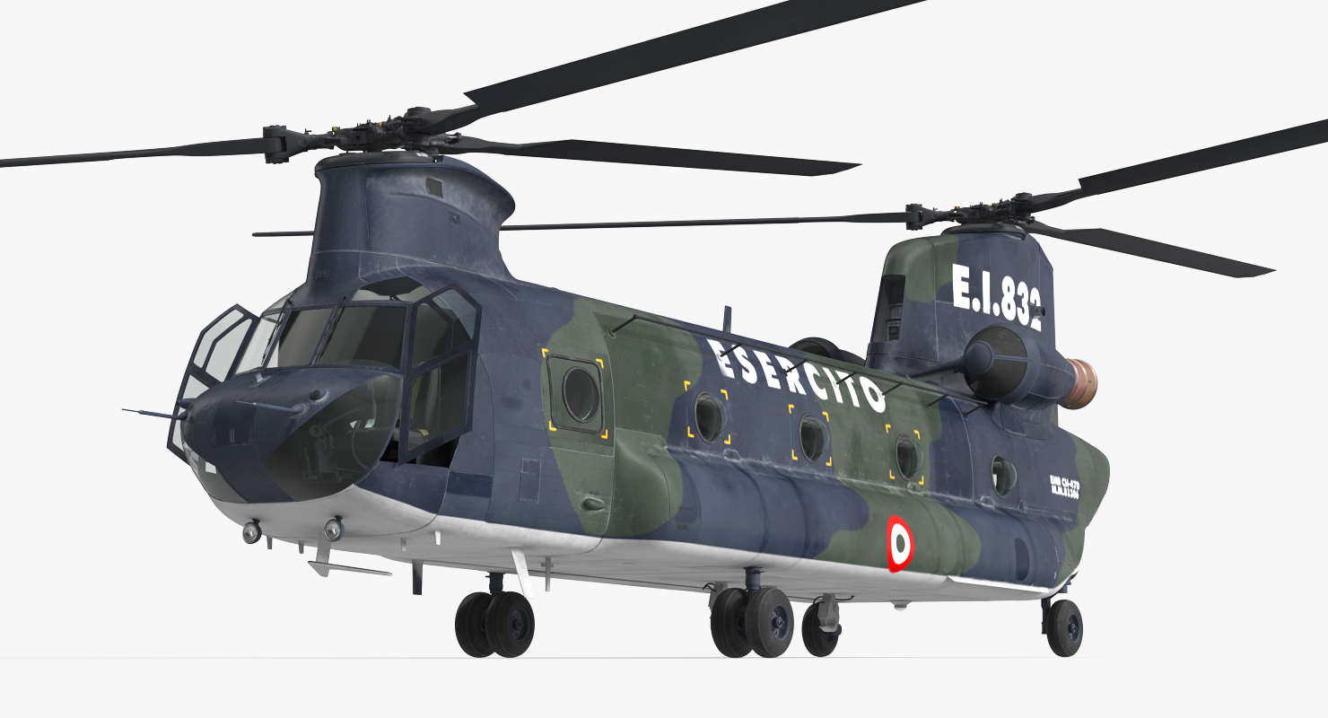3D Transport Helicopter CH 47 Chinook Rigged