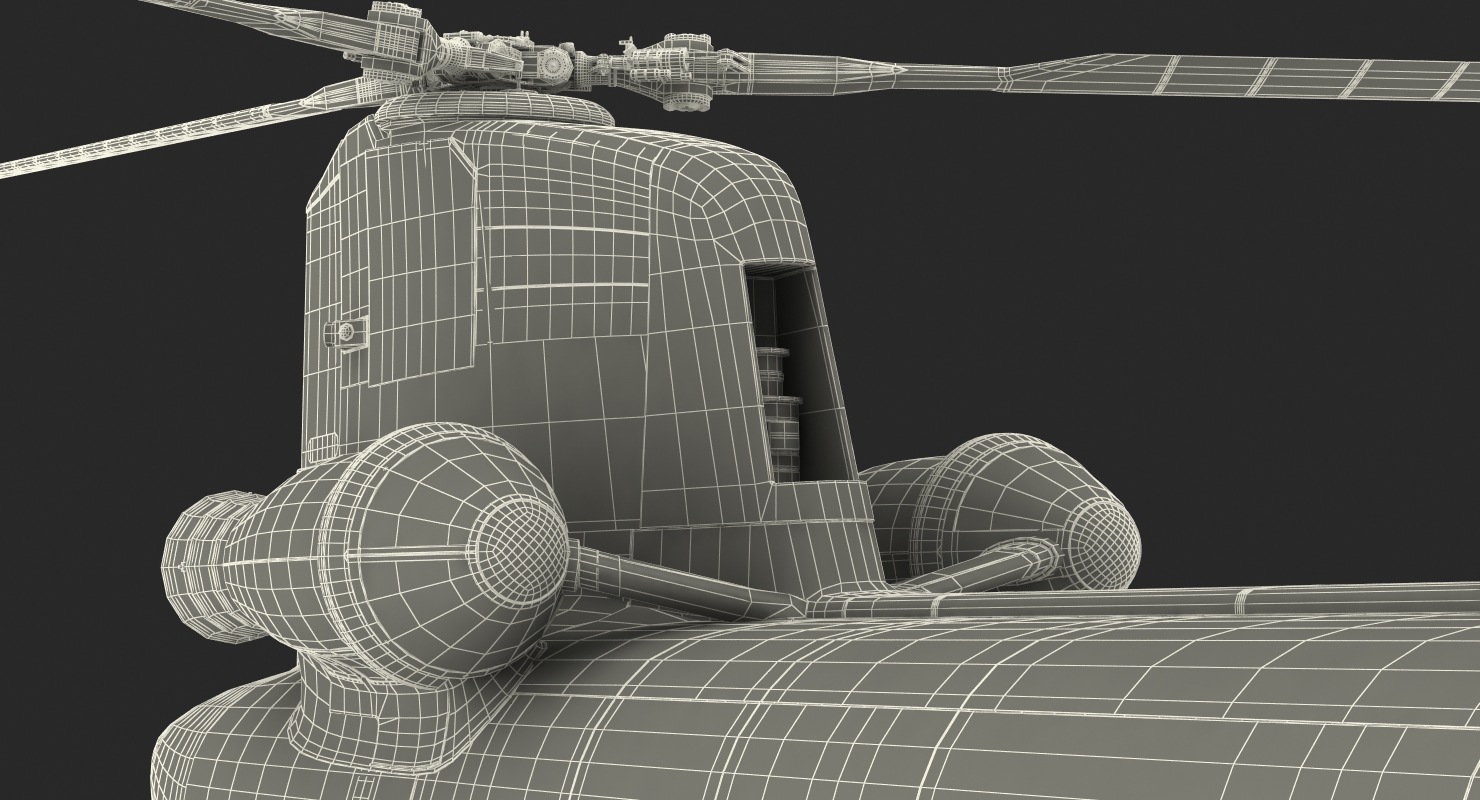 3D Transport Helicopter CH 47 Chinook Rigged