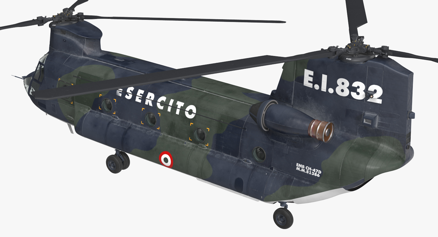 3D Transport Helicopter CH 47 Chinook Rigged