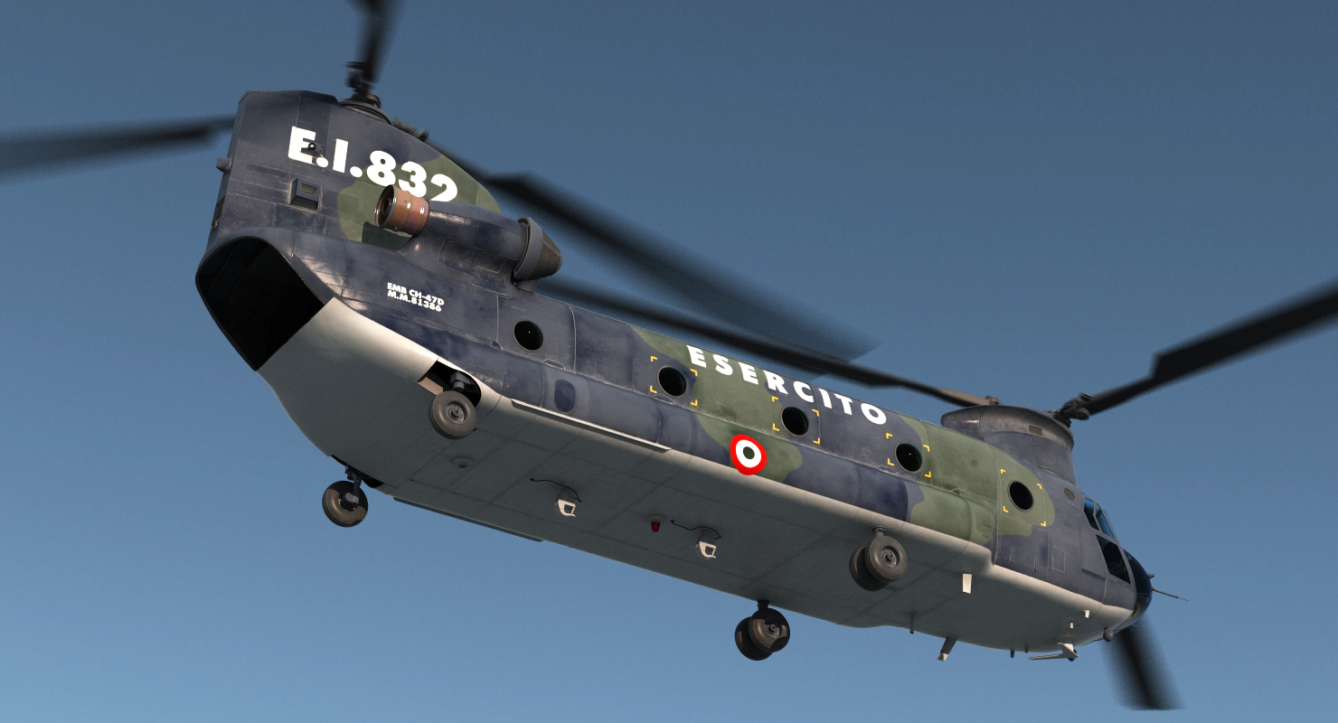 3D Transport Helicopter CH 47 Chinook Rigged