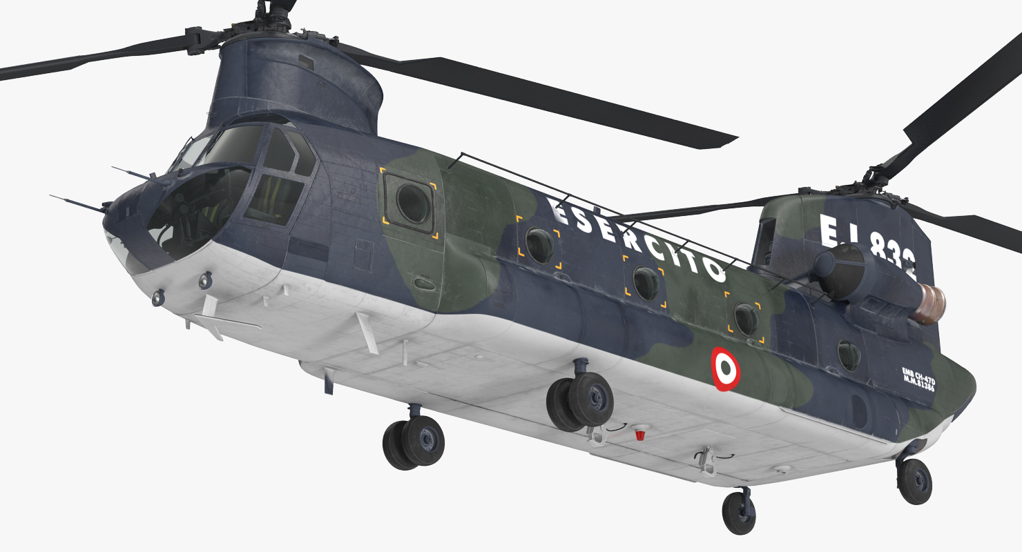 3D Transport Helicopter CH 47 Chinook Rigged