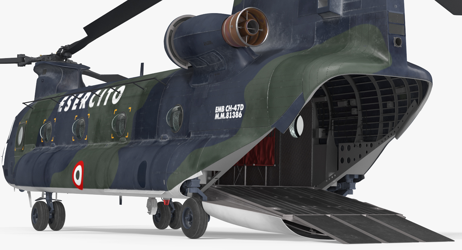 3D Transport Helicopter CH 47 Chinook Rigged