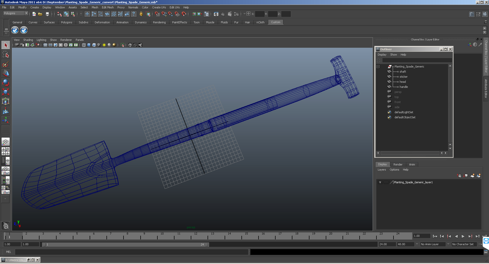 Planting Spade Tool 3D model