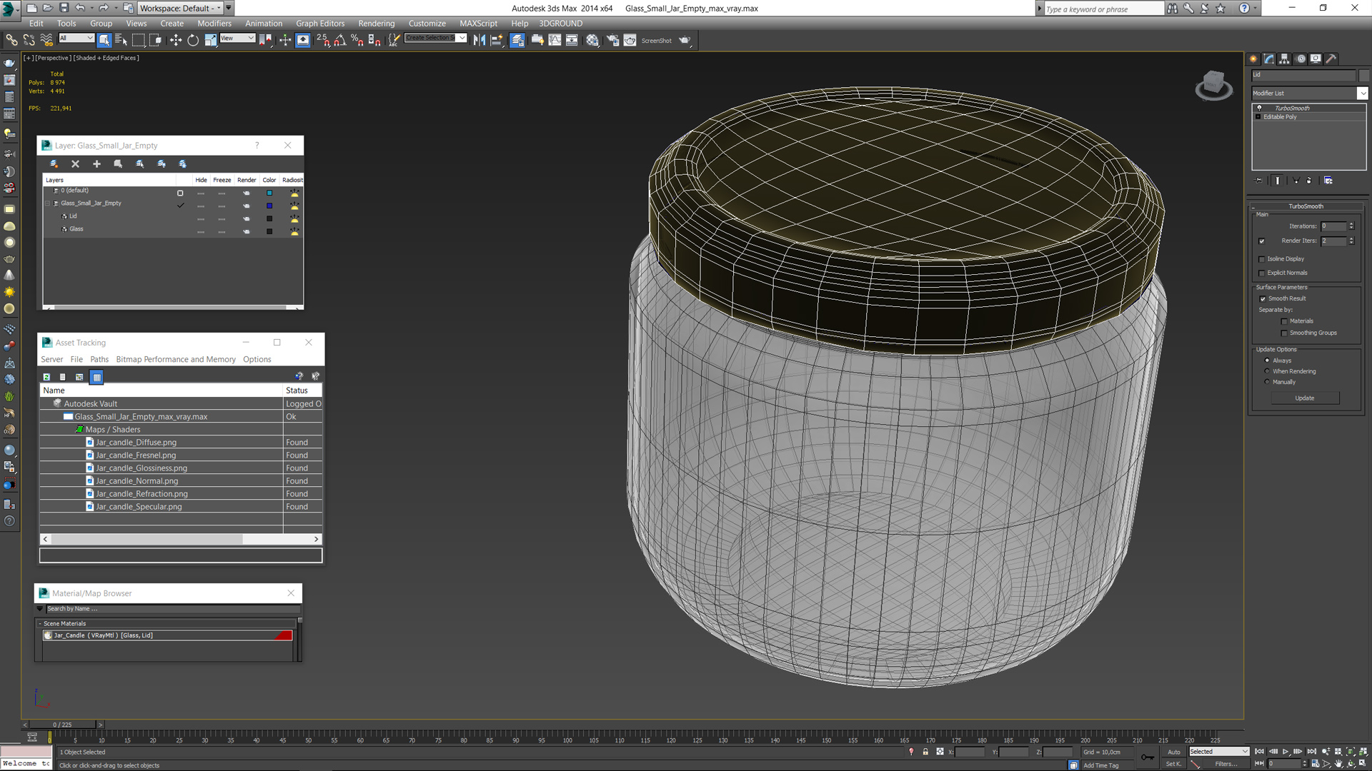 3D Glass Small Jar Empty