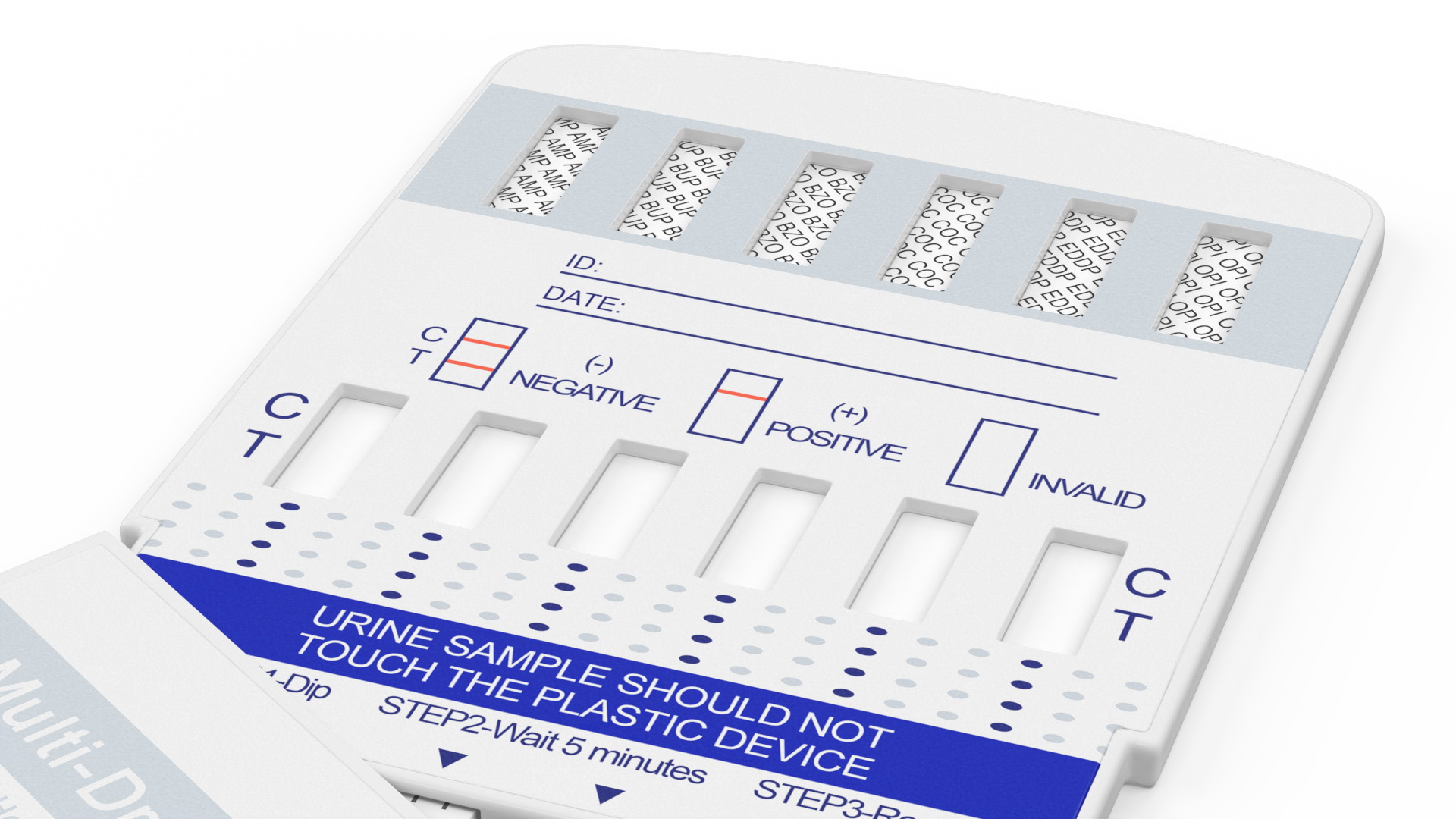 3D model One Step Drug Testing Kit Open