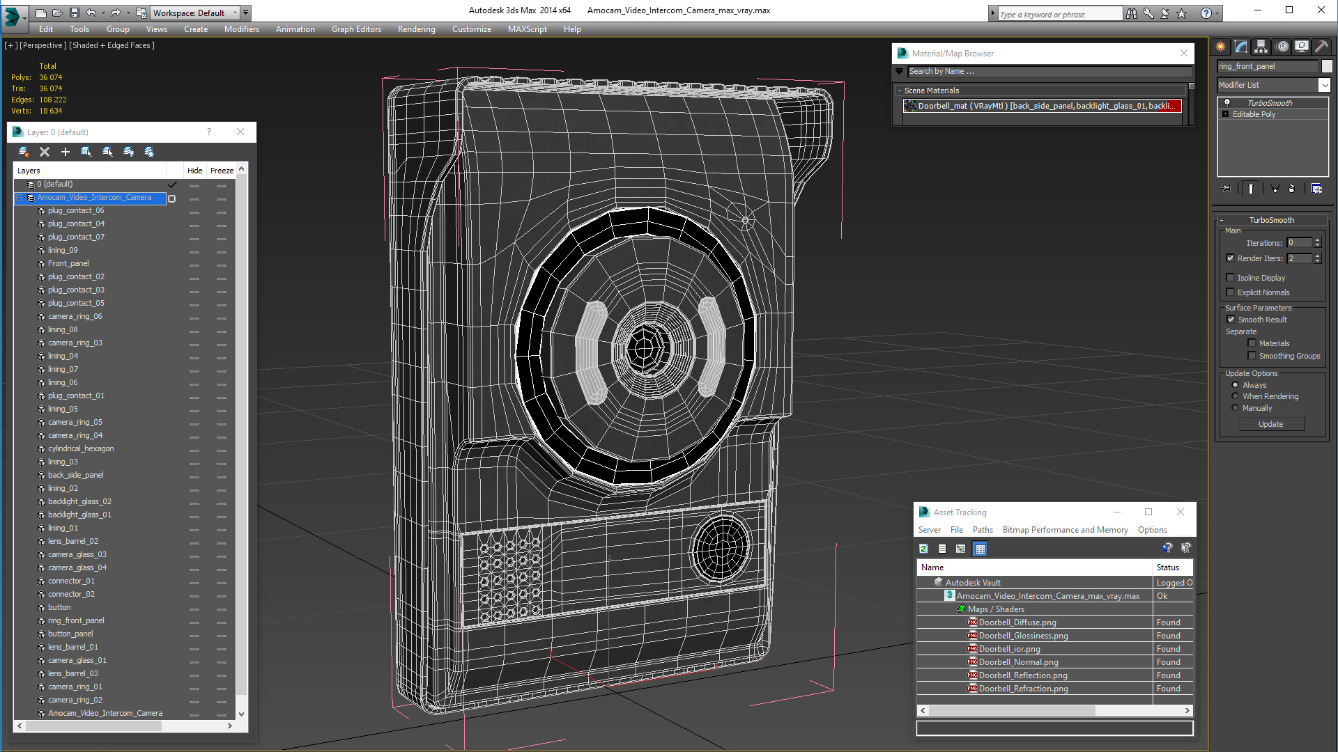3D Amocam Video Intercom Camera model
