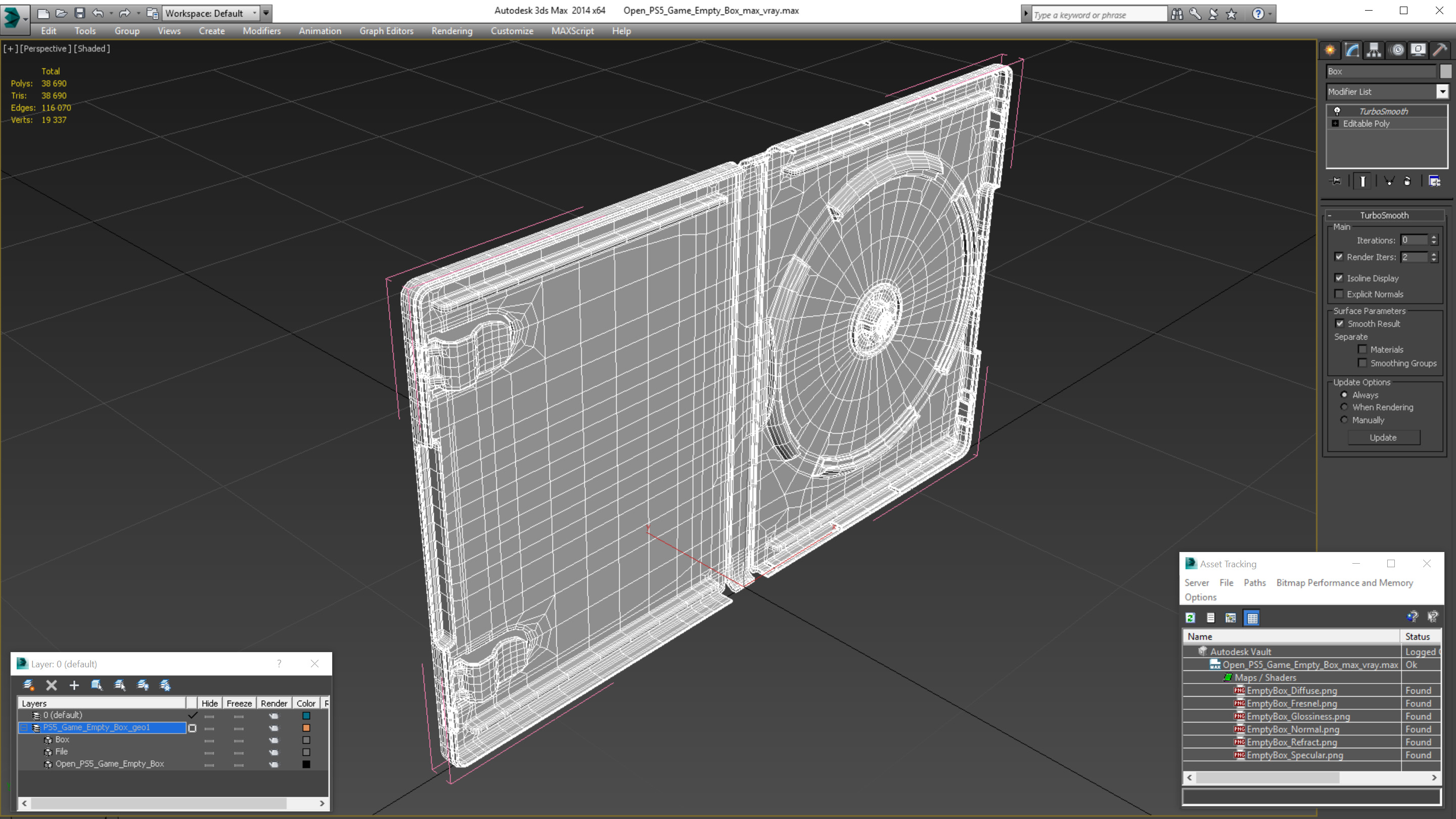 3D Open PS5 Game Empty Box model