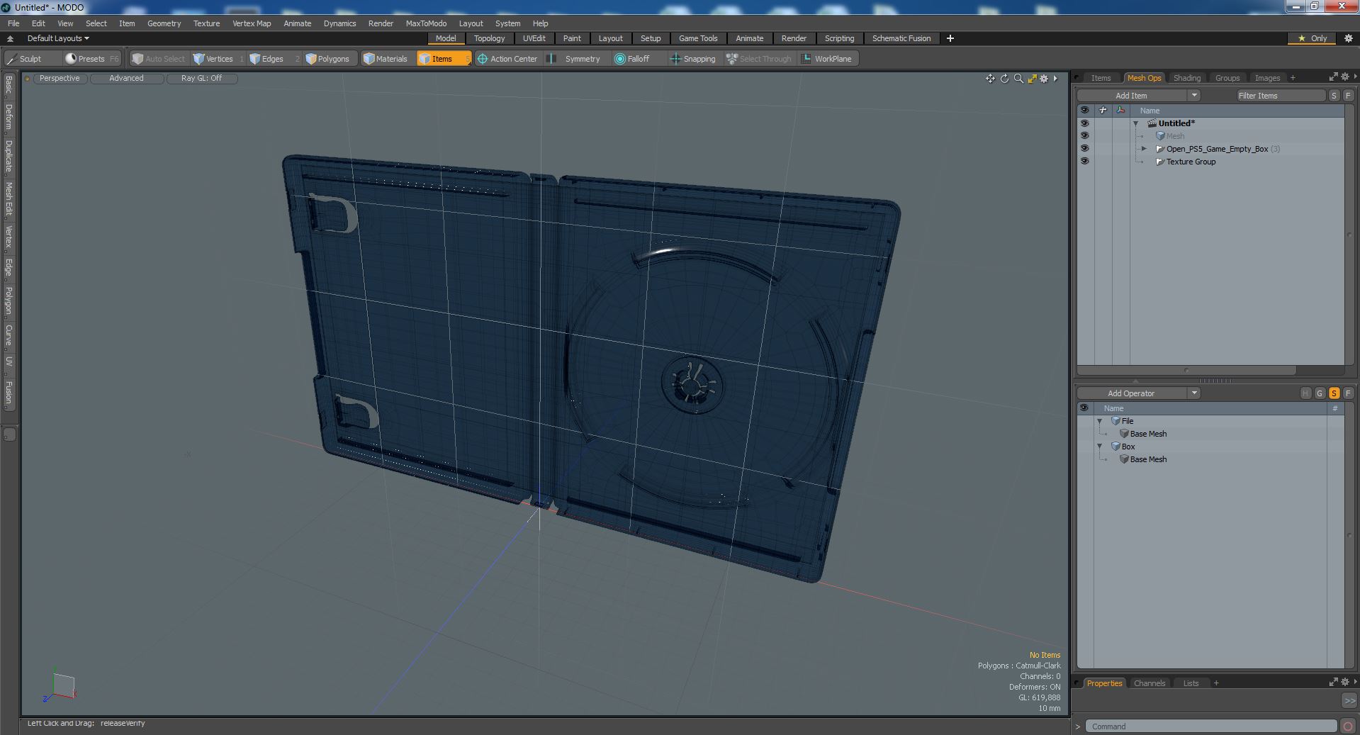 3D Open PS5 Game Empty Box model