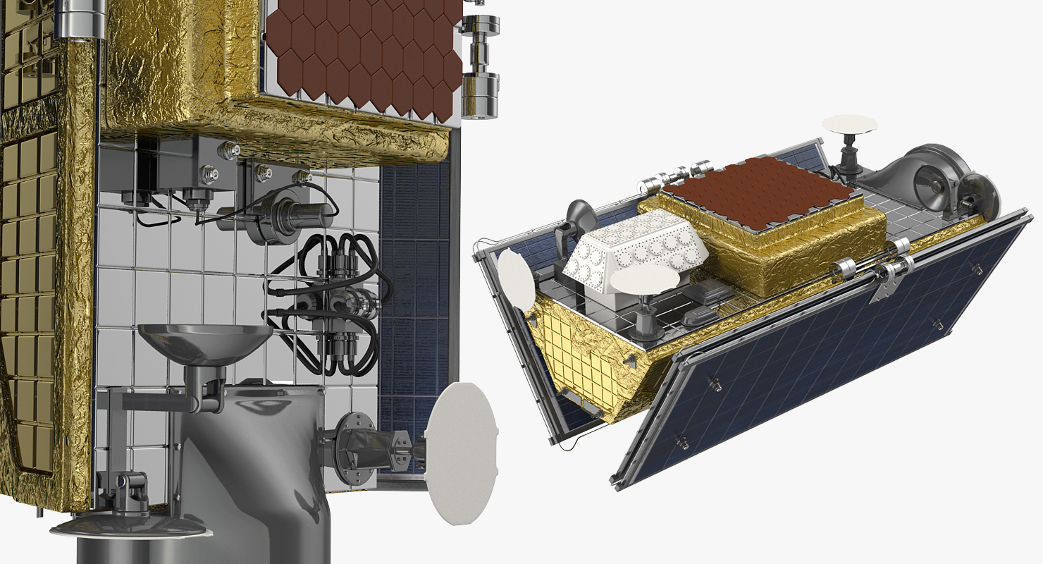 3D Communications Satellite Rigged