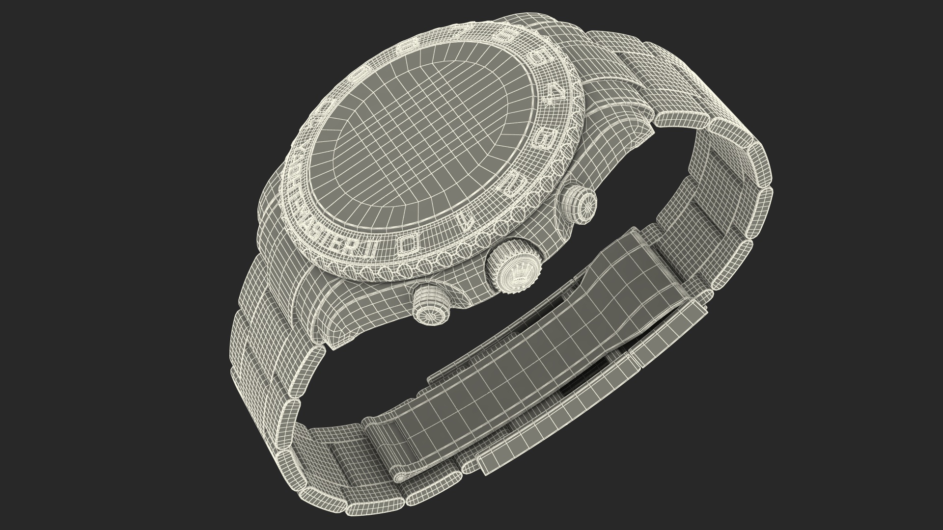 Watch Display Box with Watch Set 3D