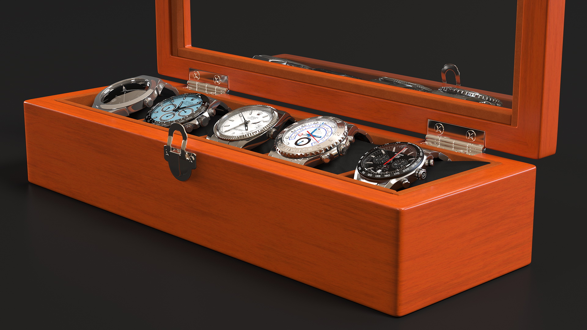 Watch Display Box with Watch Set 3D