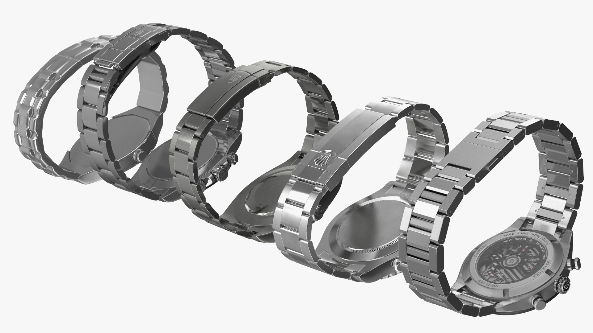 Watch Display Box with Watch Set 3D