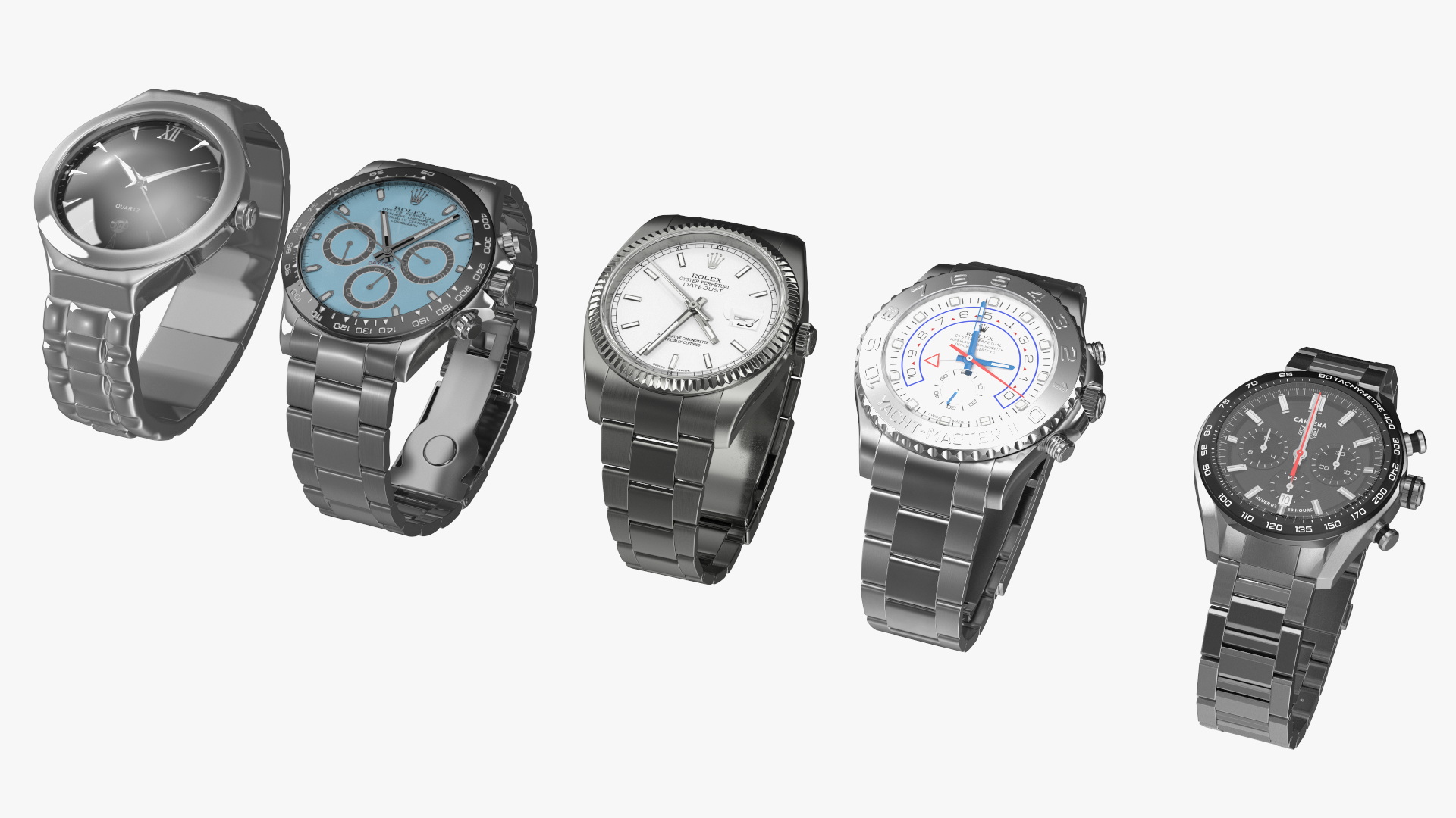 Watch Display Box with Watch Set 3D