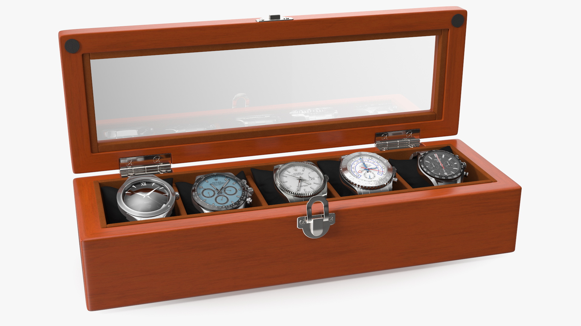 Watch Display Box with Watch Set 3D
