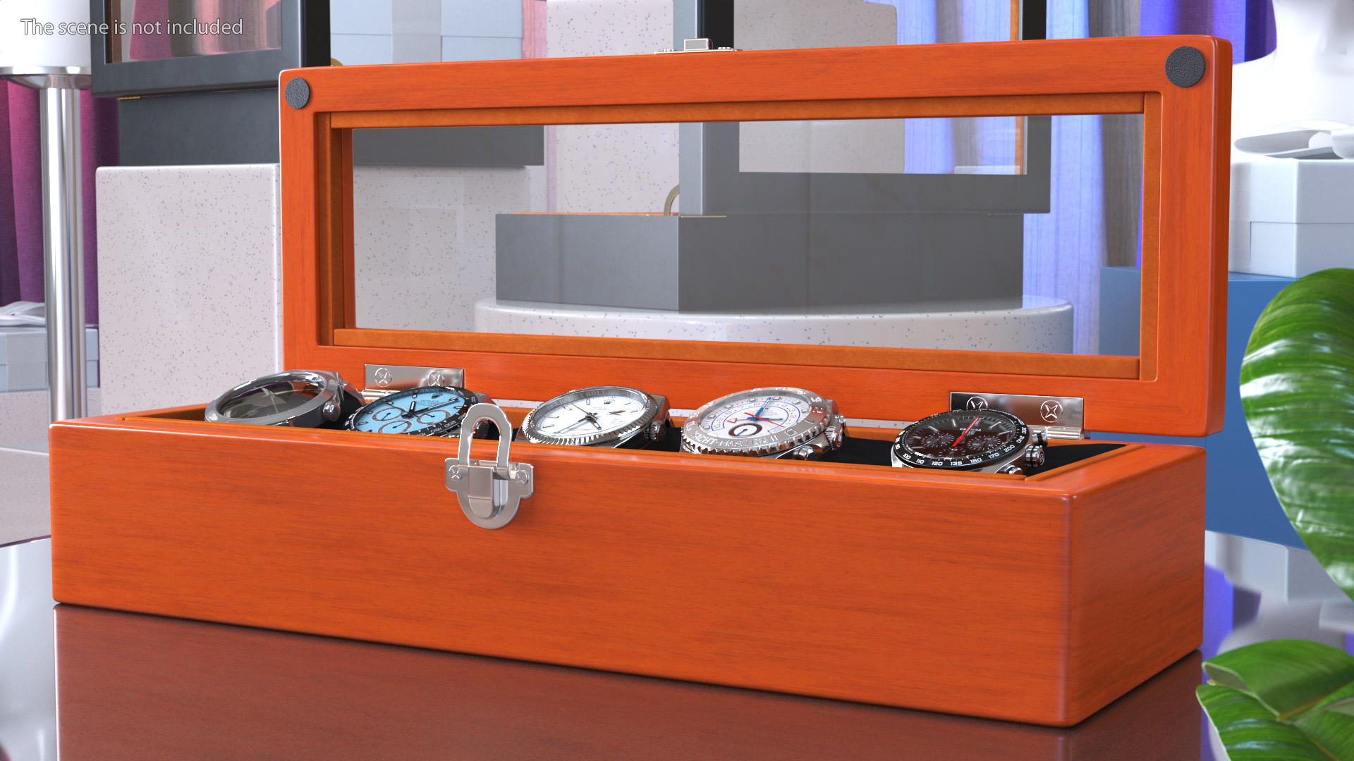 Watch Display Box with Watch Set 3D
