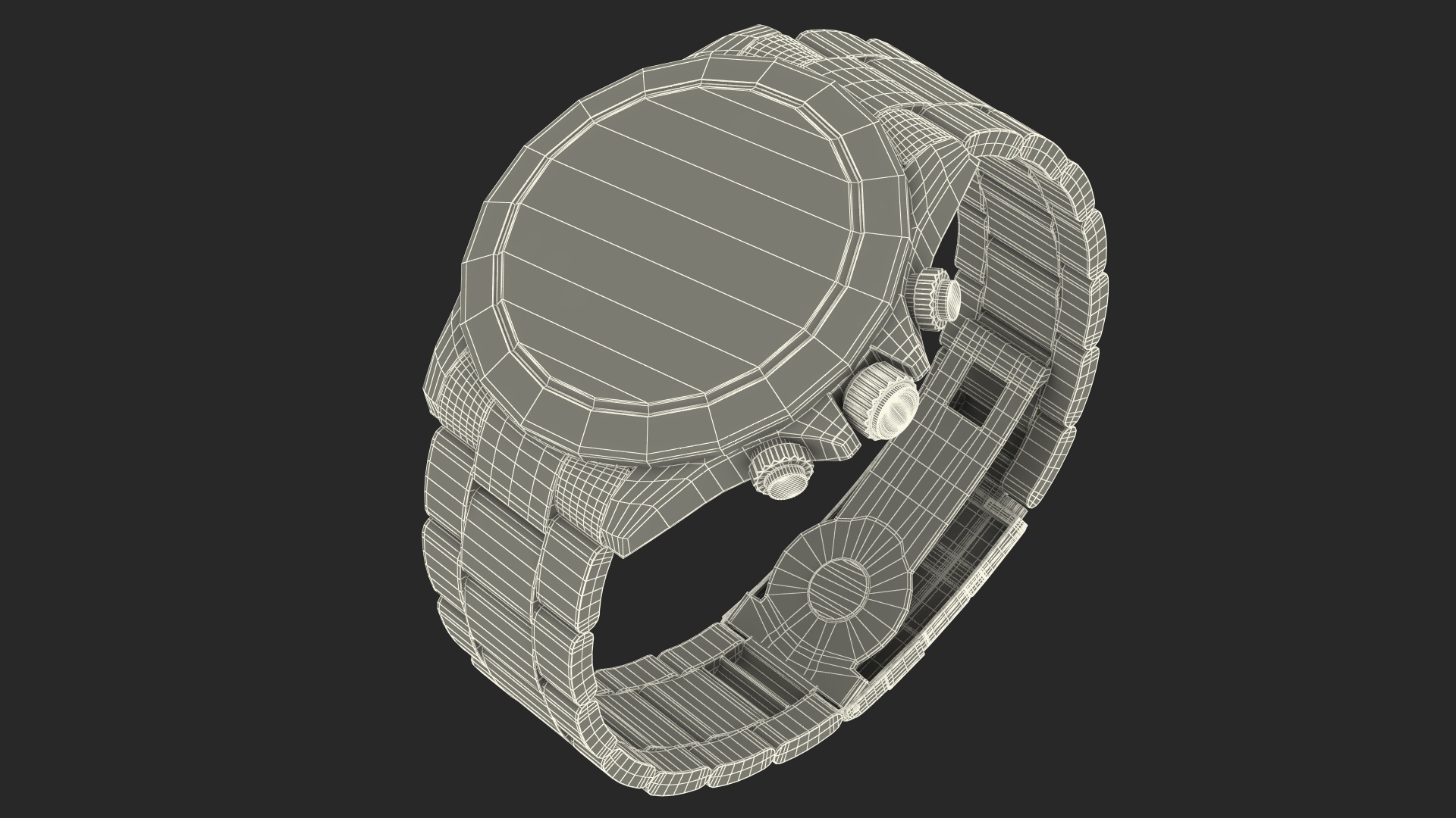 Watch Display Box with Watch Set 3D