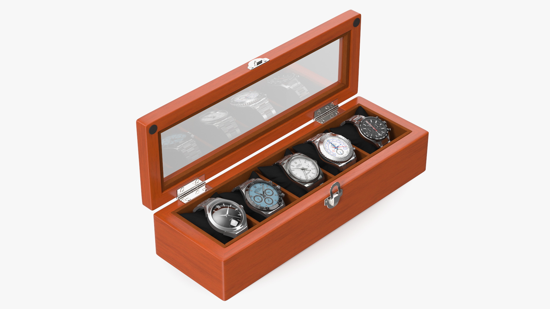 Watch Display Box with Watch Set 3D