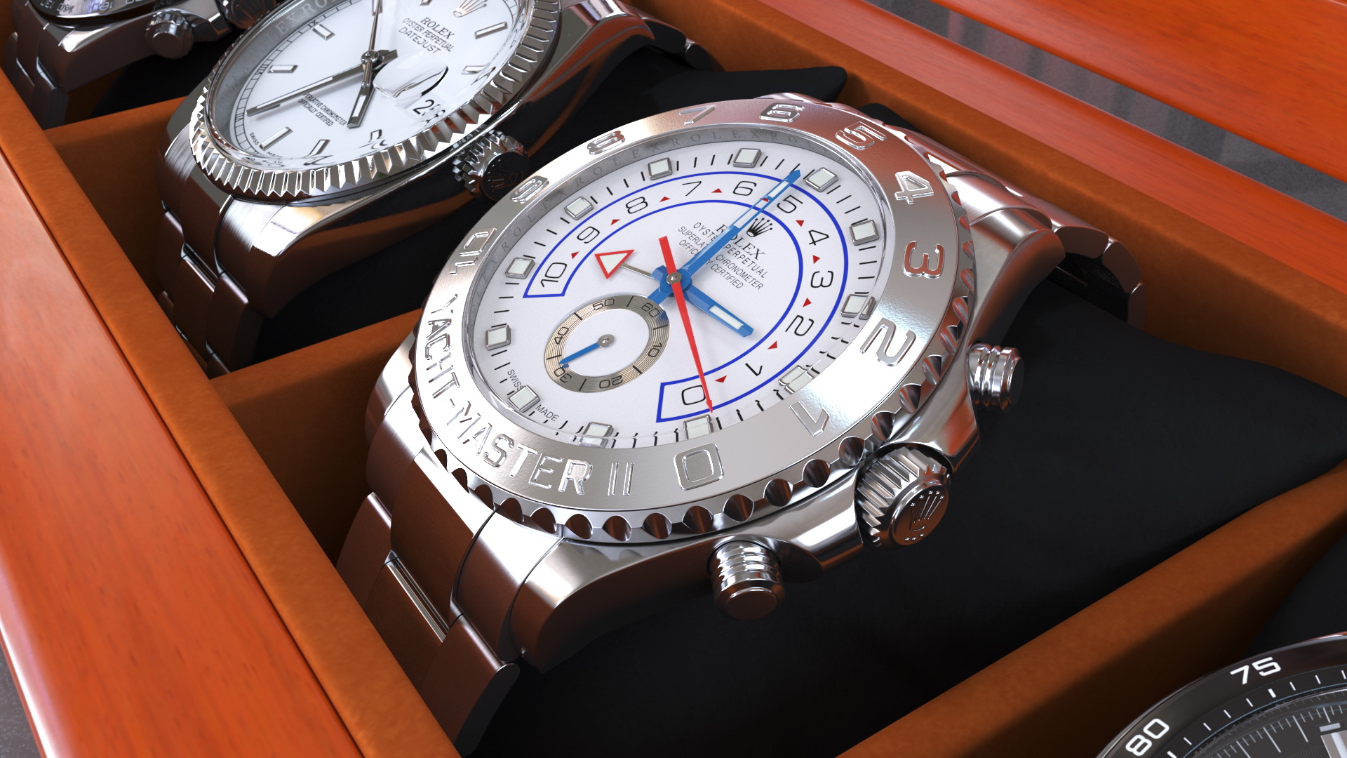 Watch Display Box with Watch Set 3D
