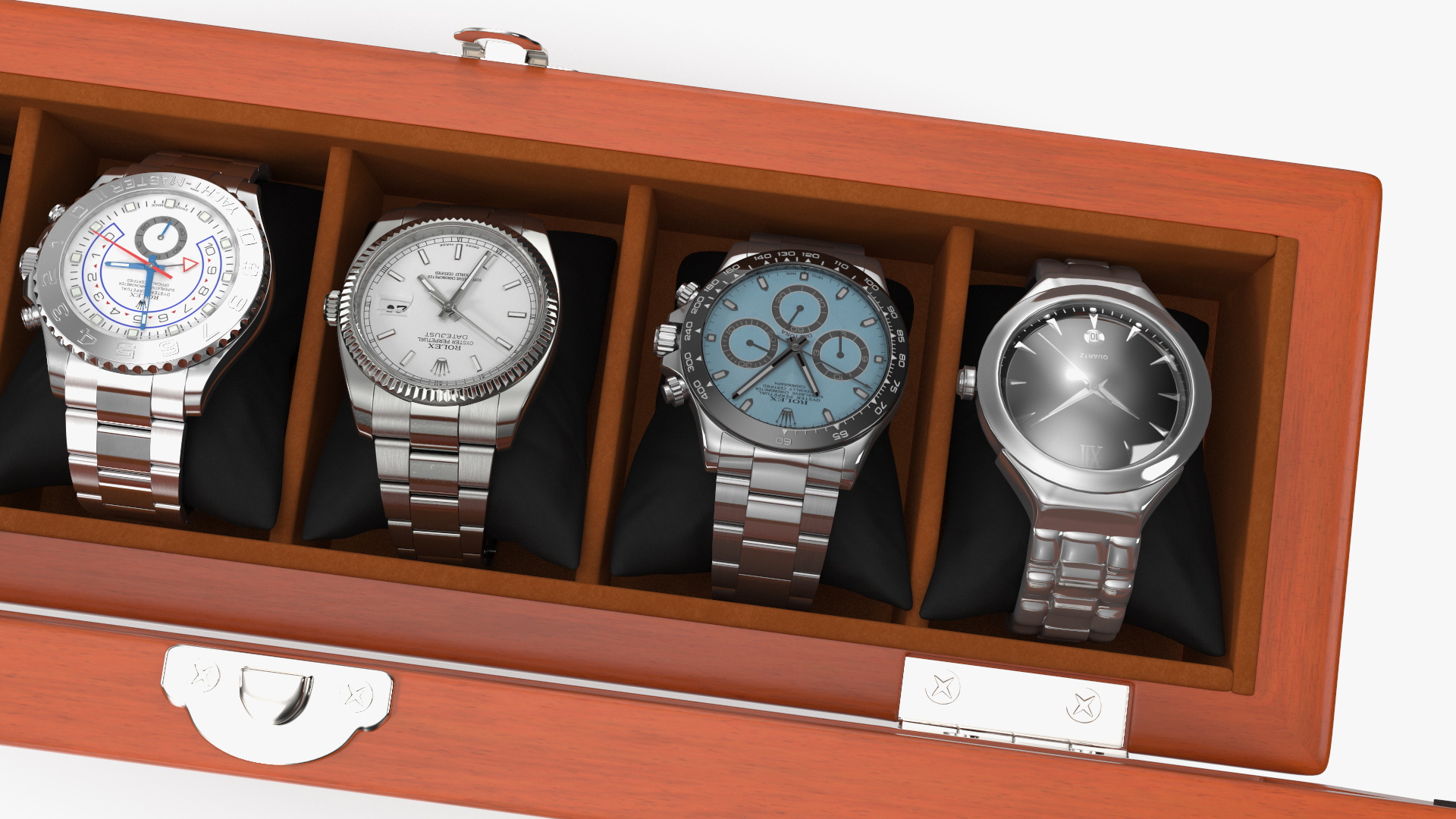 Watch Display Box with Watch Set 3D