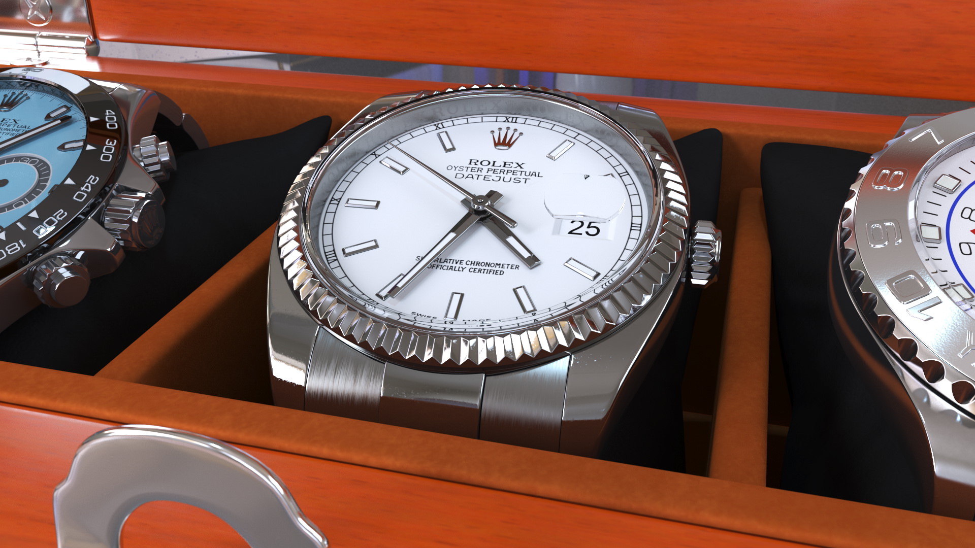 Watch Display Box with Watch Set 3D
