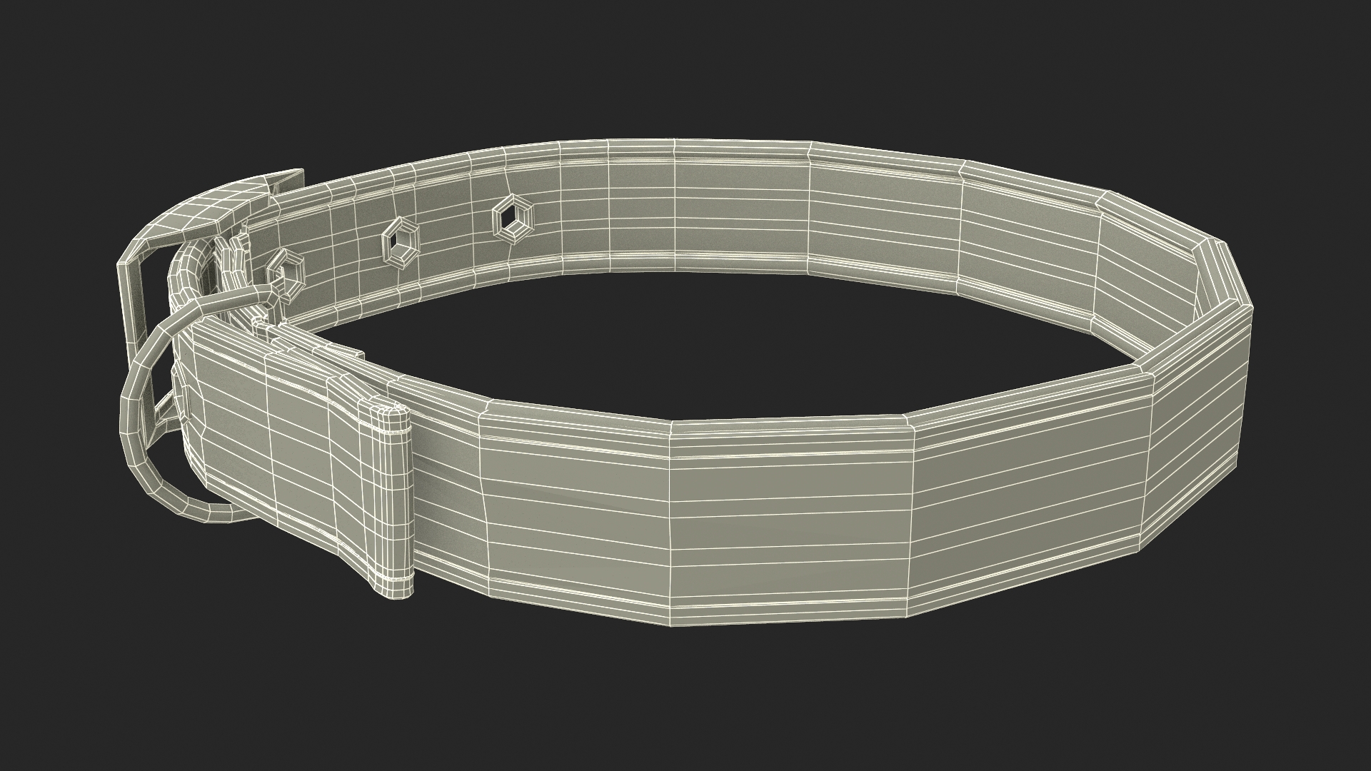3D Pet Collar with Metal Buckle model