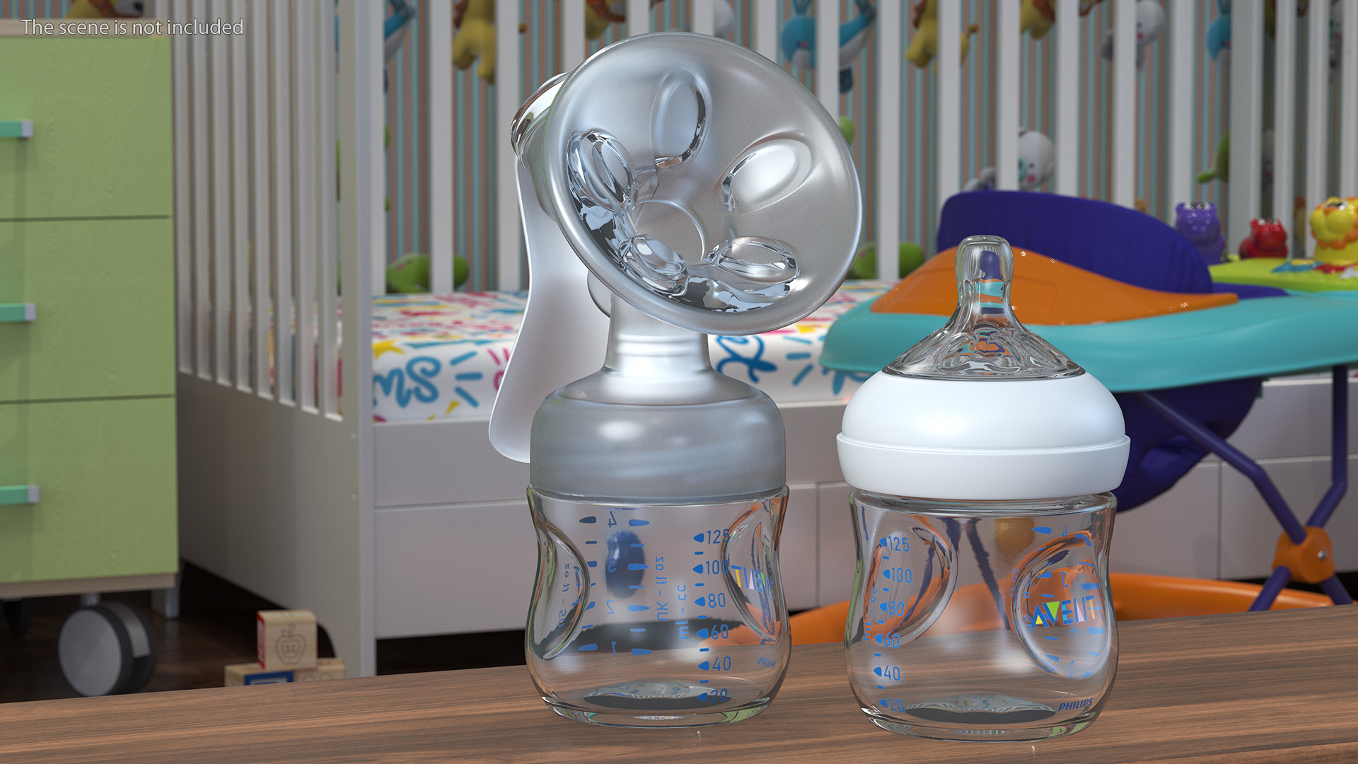 3D Philips Avent Manual Breast Pump and Baby Bottle model