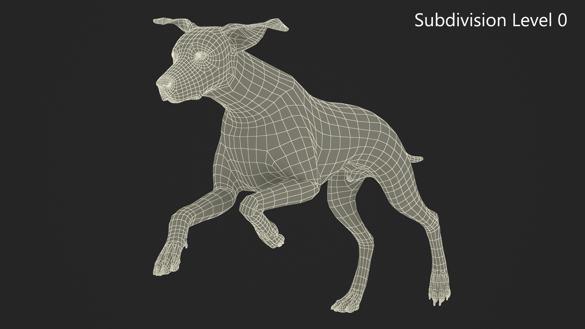 3D Running Spotted Dalmatian Dog Fur model