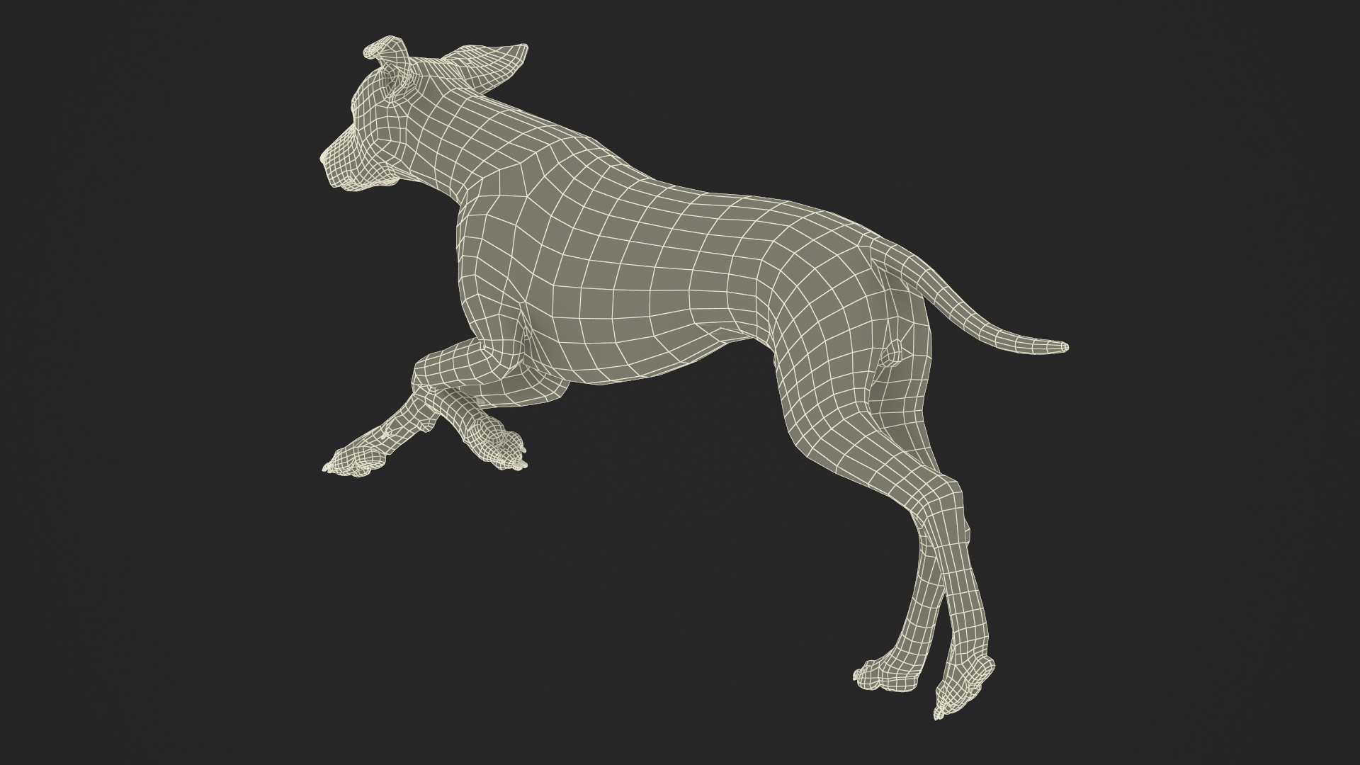 3D Running Spotted Dalmatian Dog Fur model