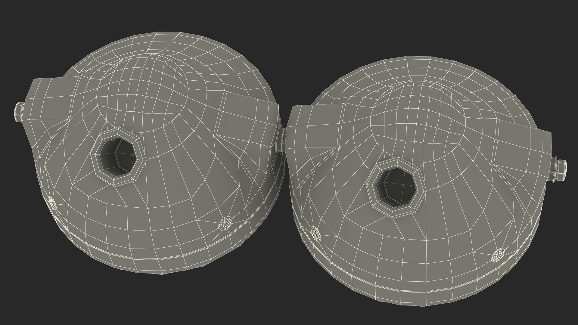 3D Motorcycle Headlight Pair with Mesh Grill